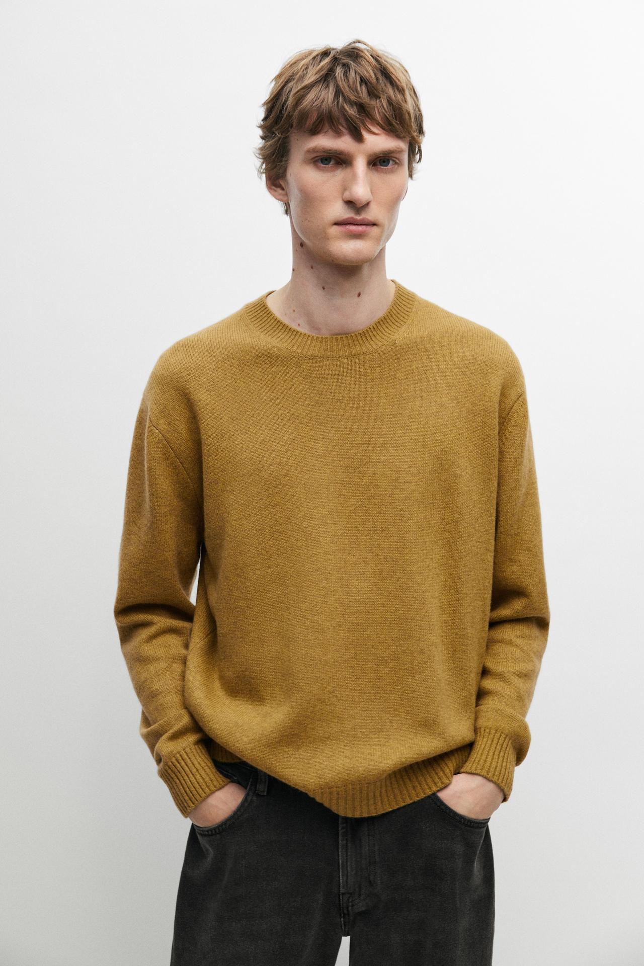 Cashmere round neck knit sweater — OCHRE