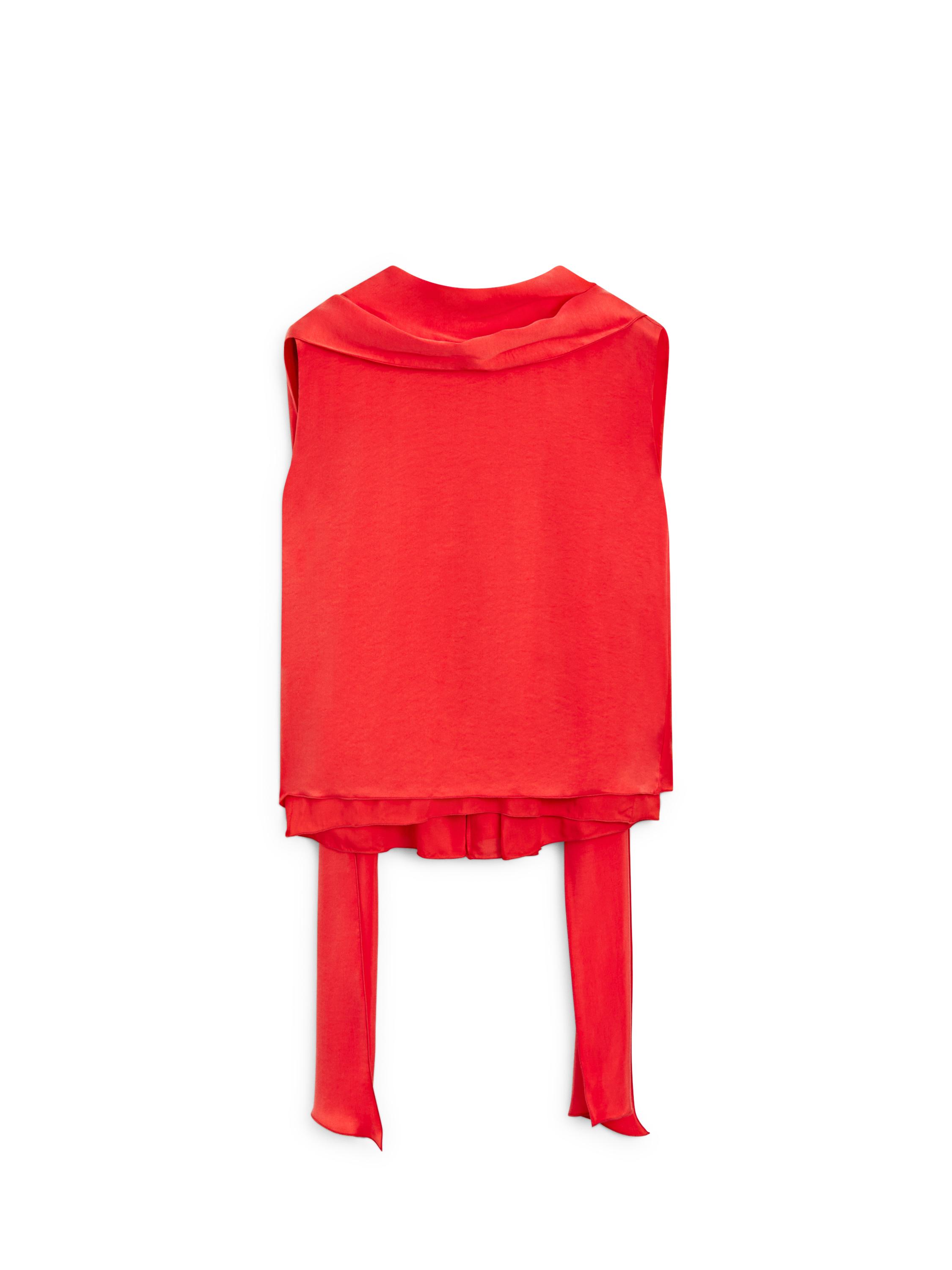 Flowing top with cape detail - STUDIO — ORANGE
