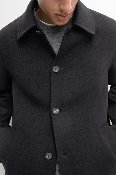 Long double-faced wool blend coat — DEEP BLUE 8