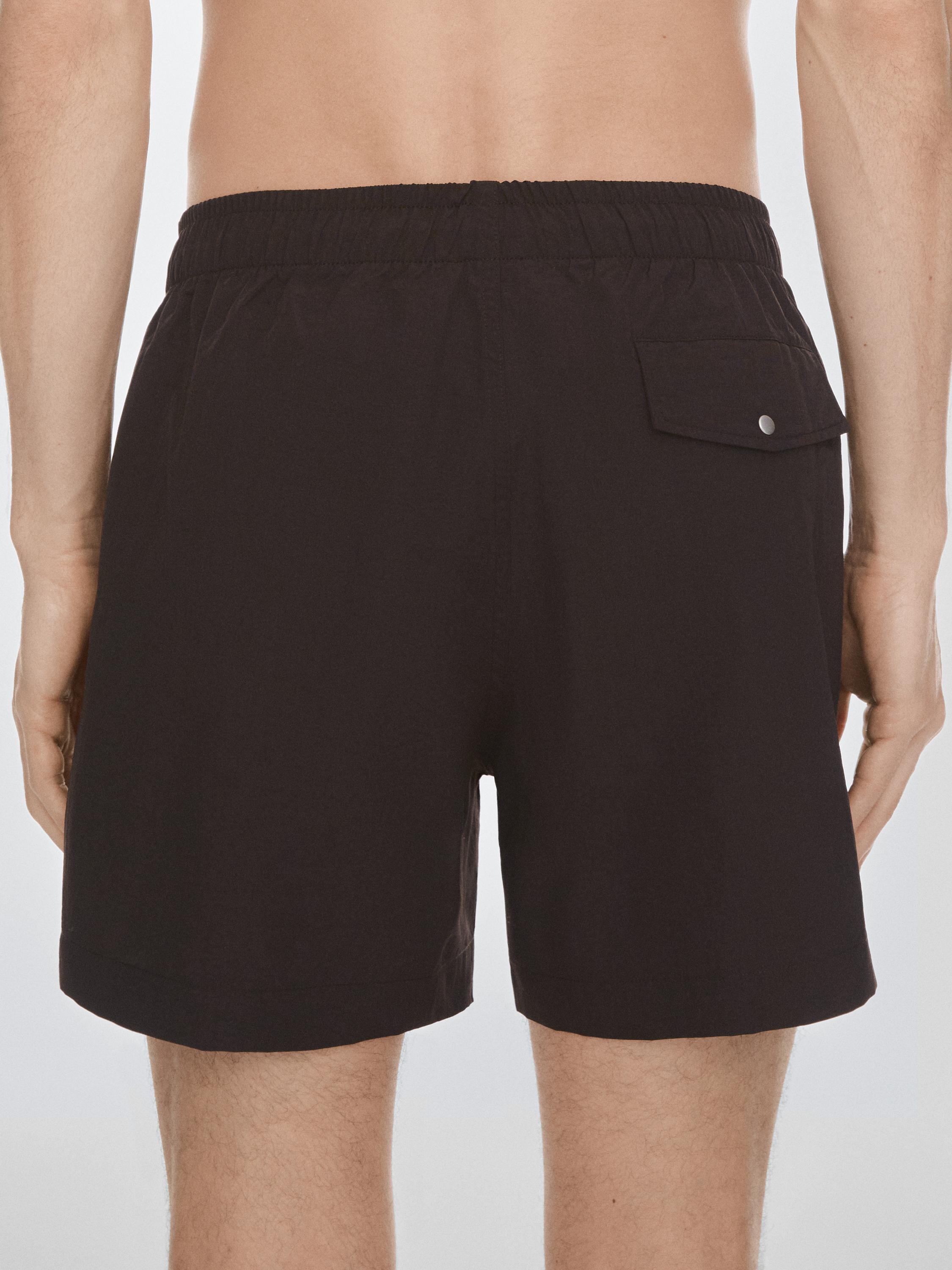 Plain swim trunks — BROWN