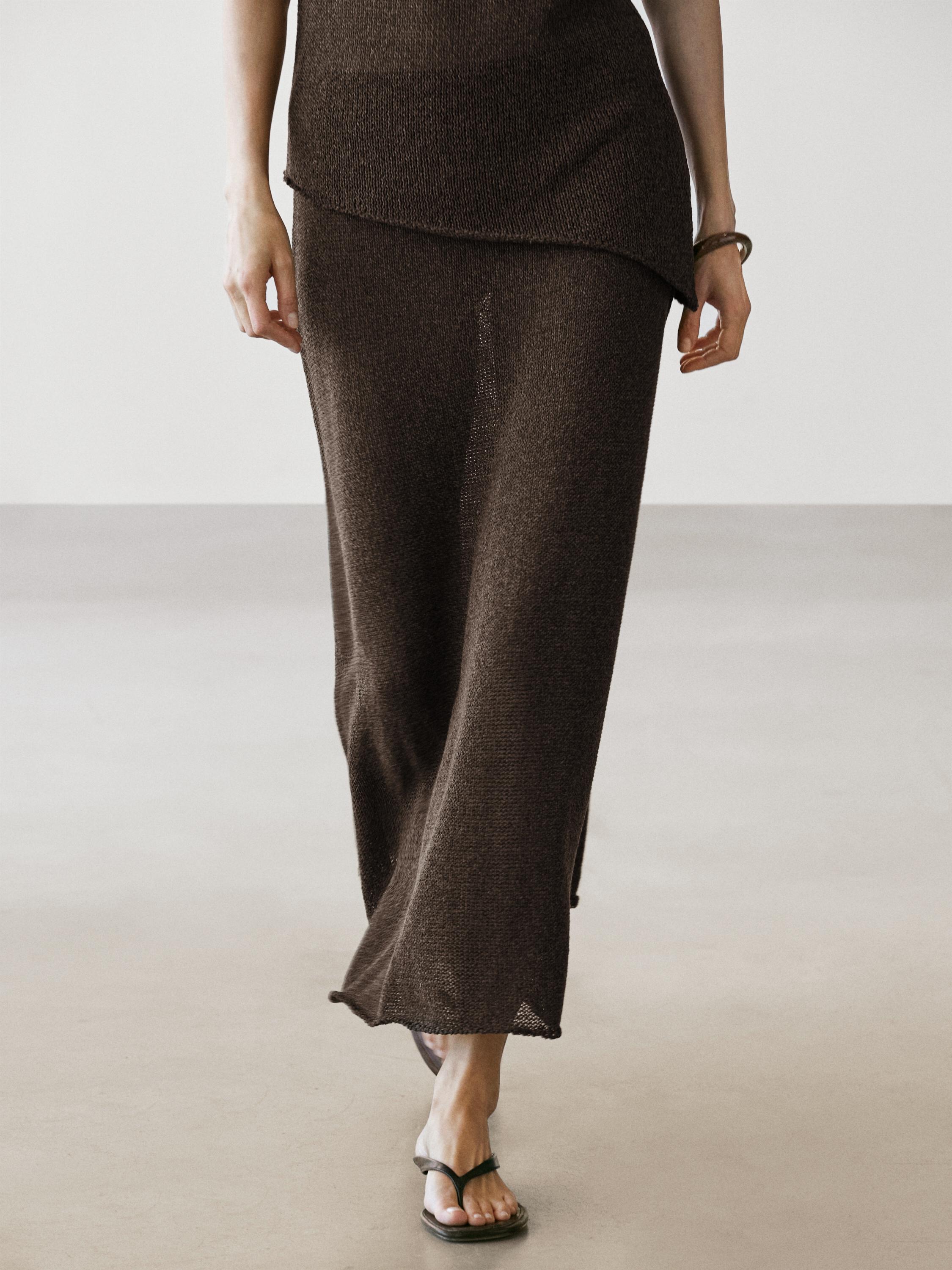 Asymmetric cowl neck top — Chocolate