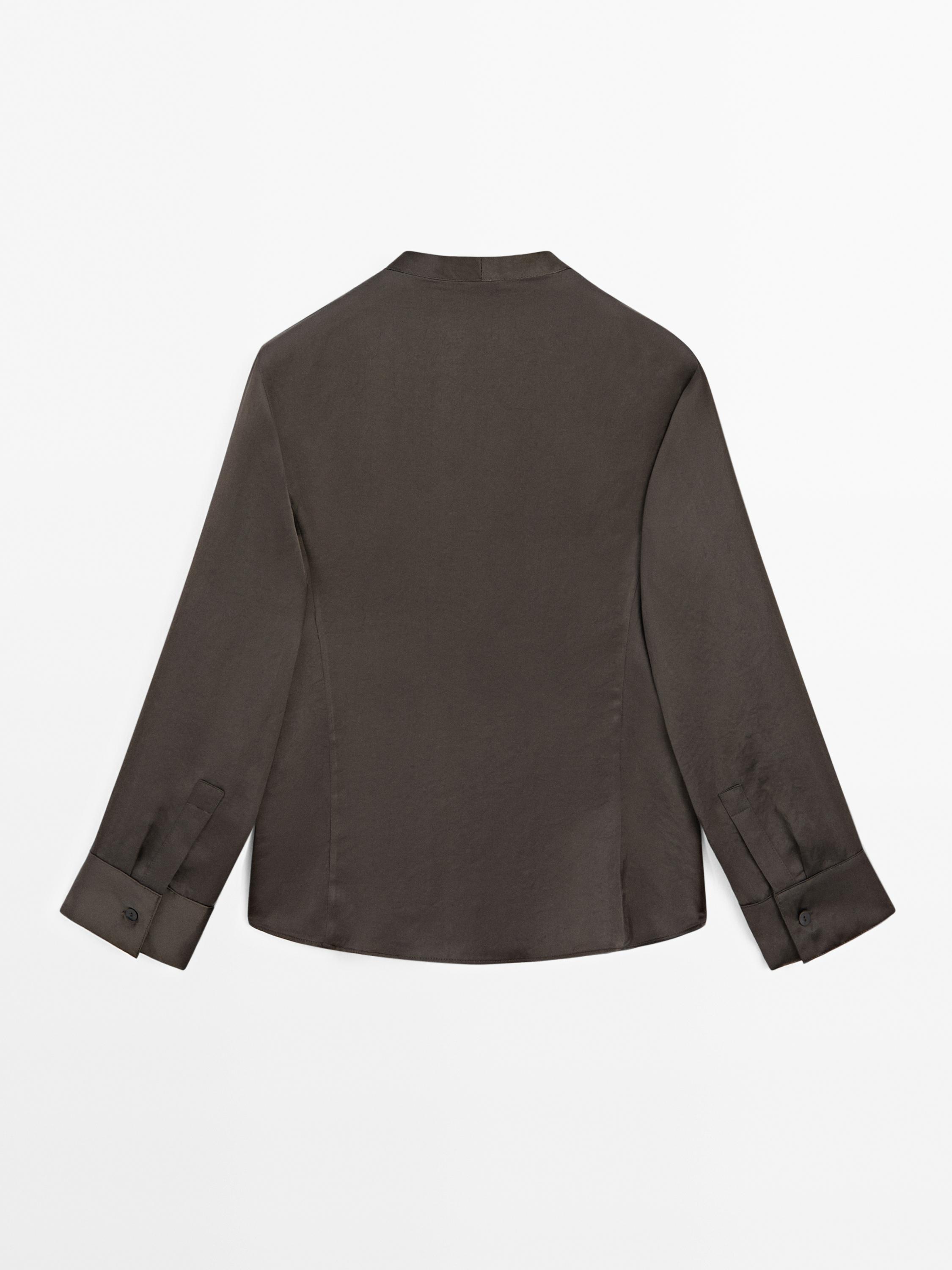 Long sleeve cotton blend shirt