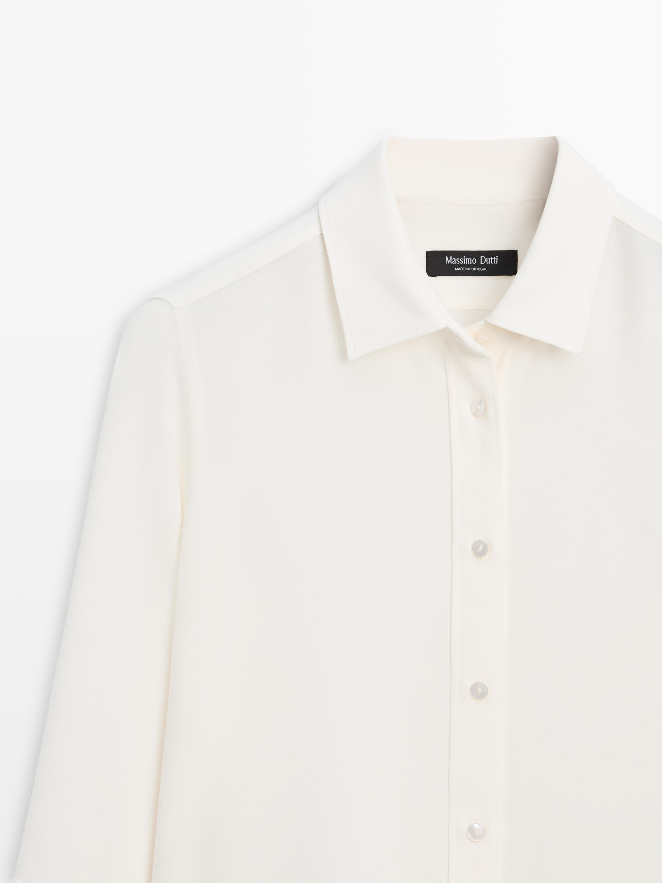 Flowing shirt with shirt collar — Off white