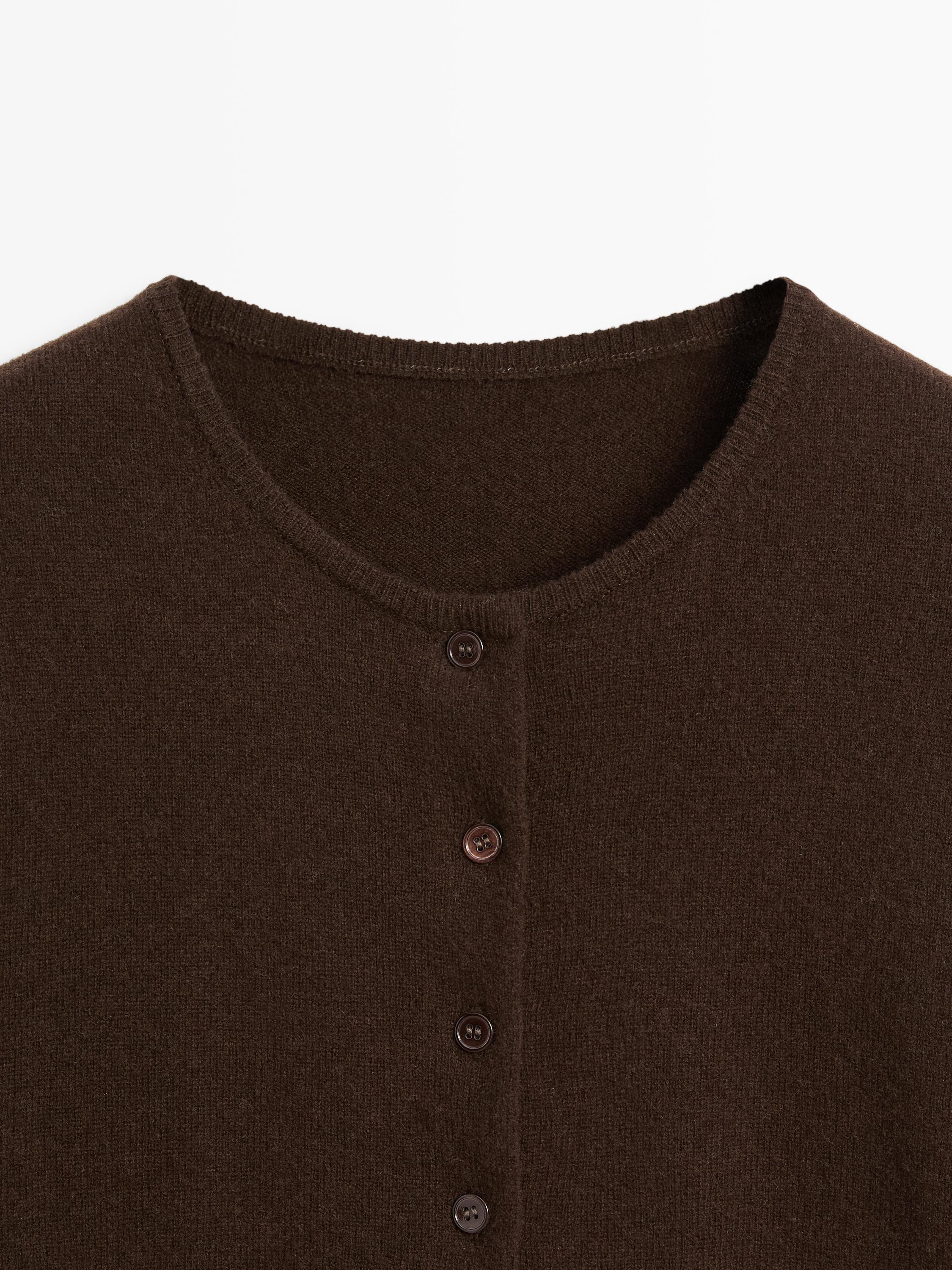 Wool blend knit cardigan