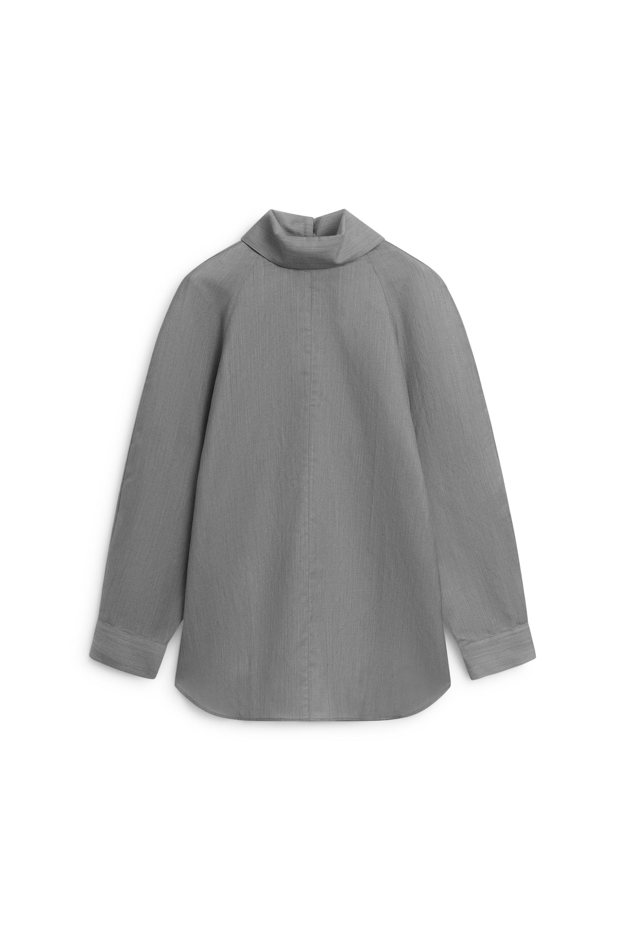 Voluminous wool-silk blend blouse - LIMITED EDITION by Massimo Dutti