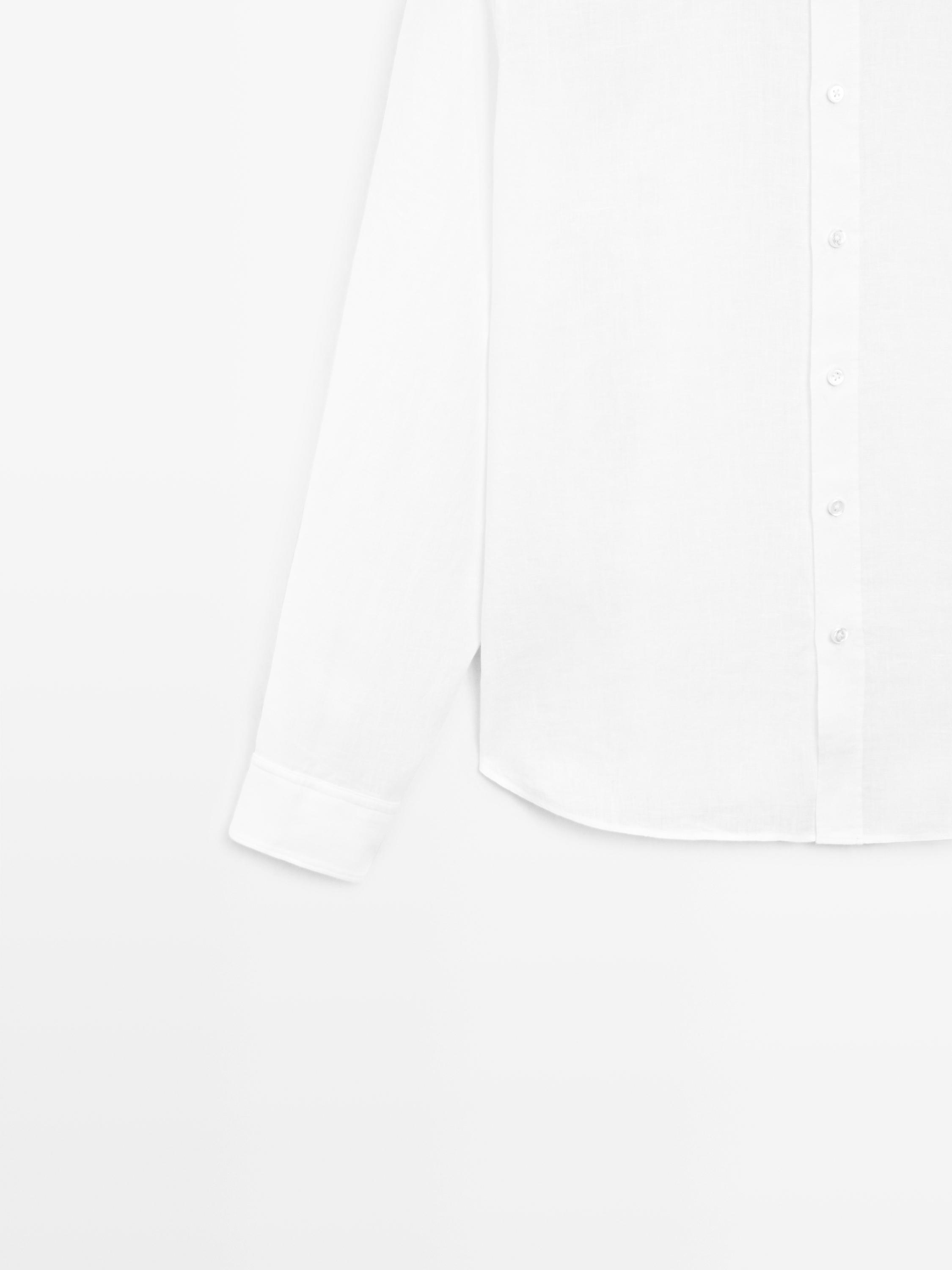 100% linen regular fit shirt — WHITE
