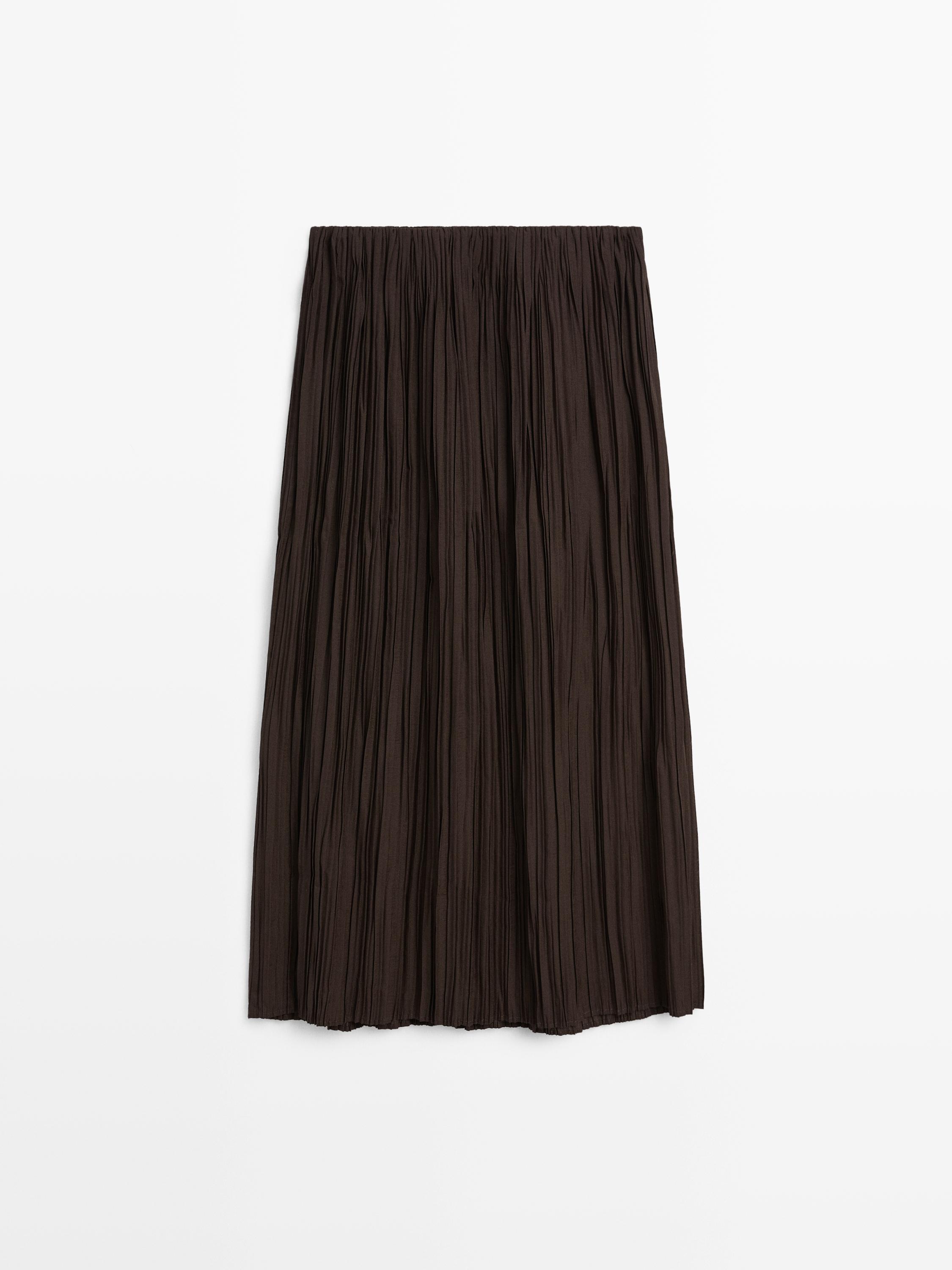 Pleated midi skirt