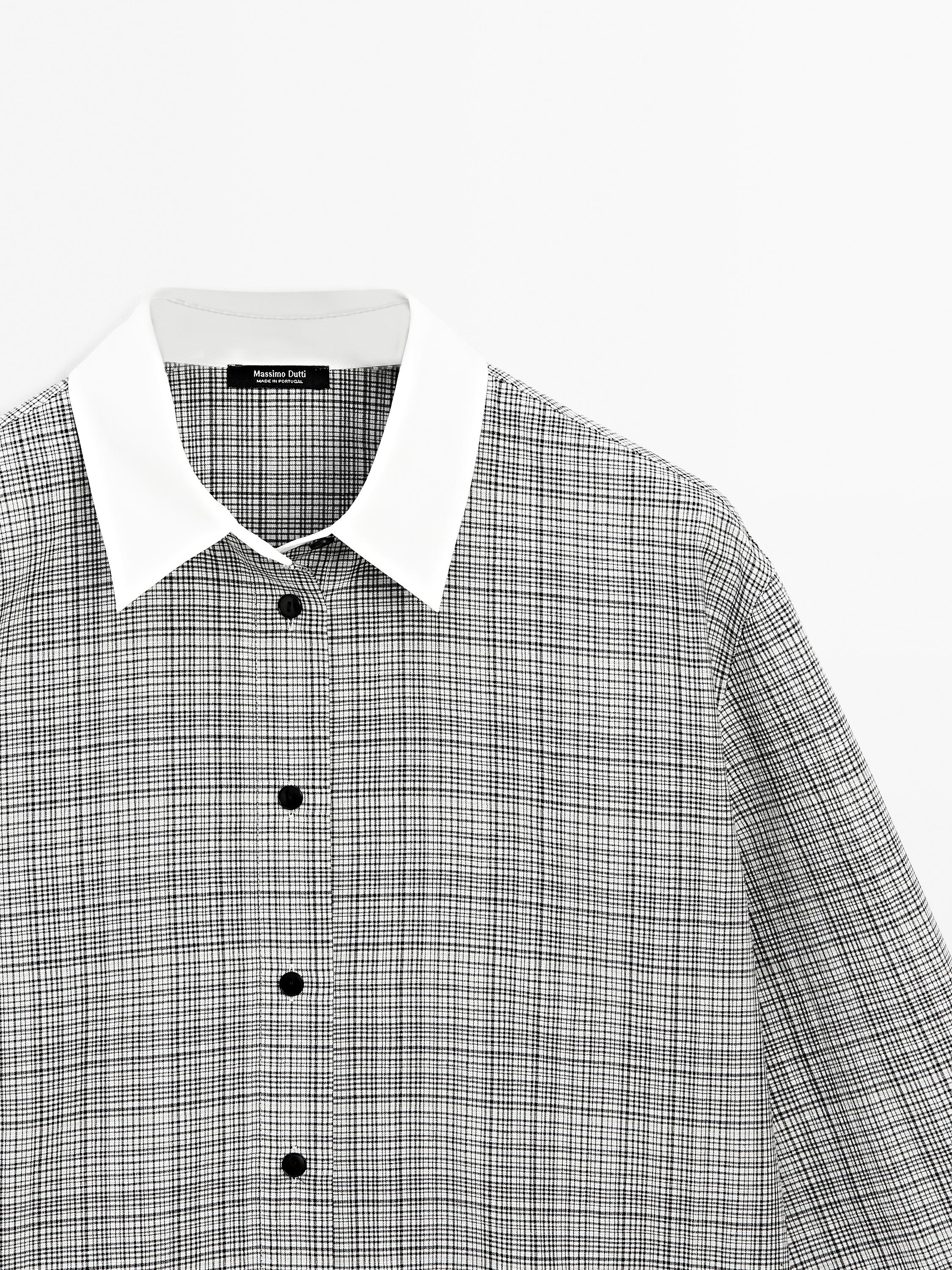 Check cotton blend shirt