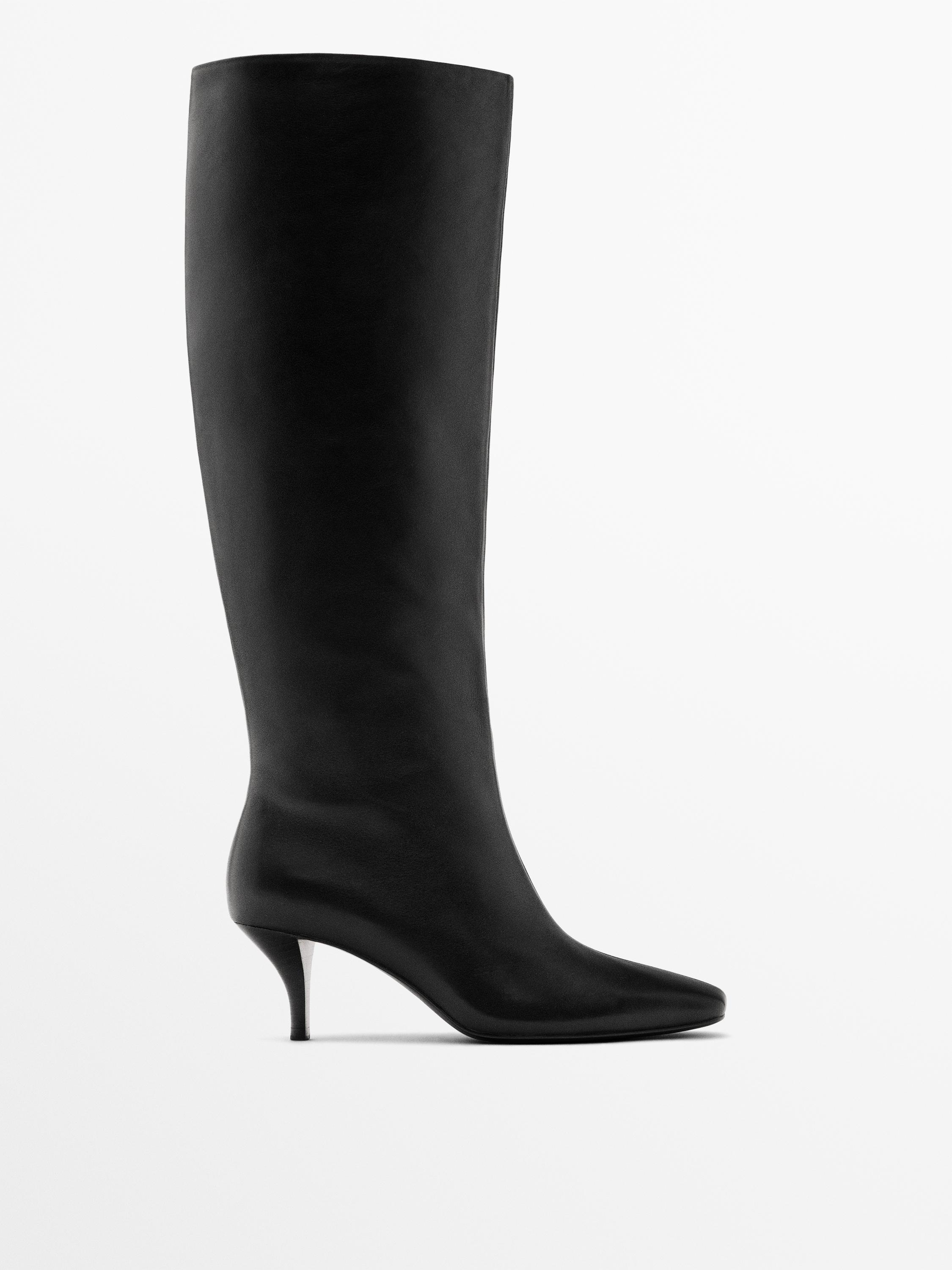 Bota piel tacón fino