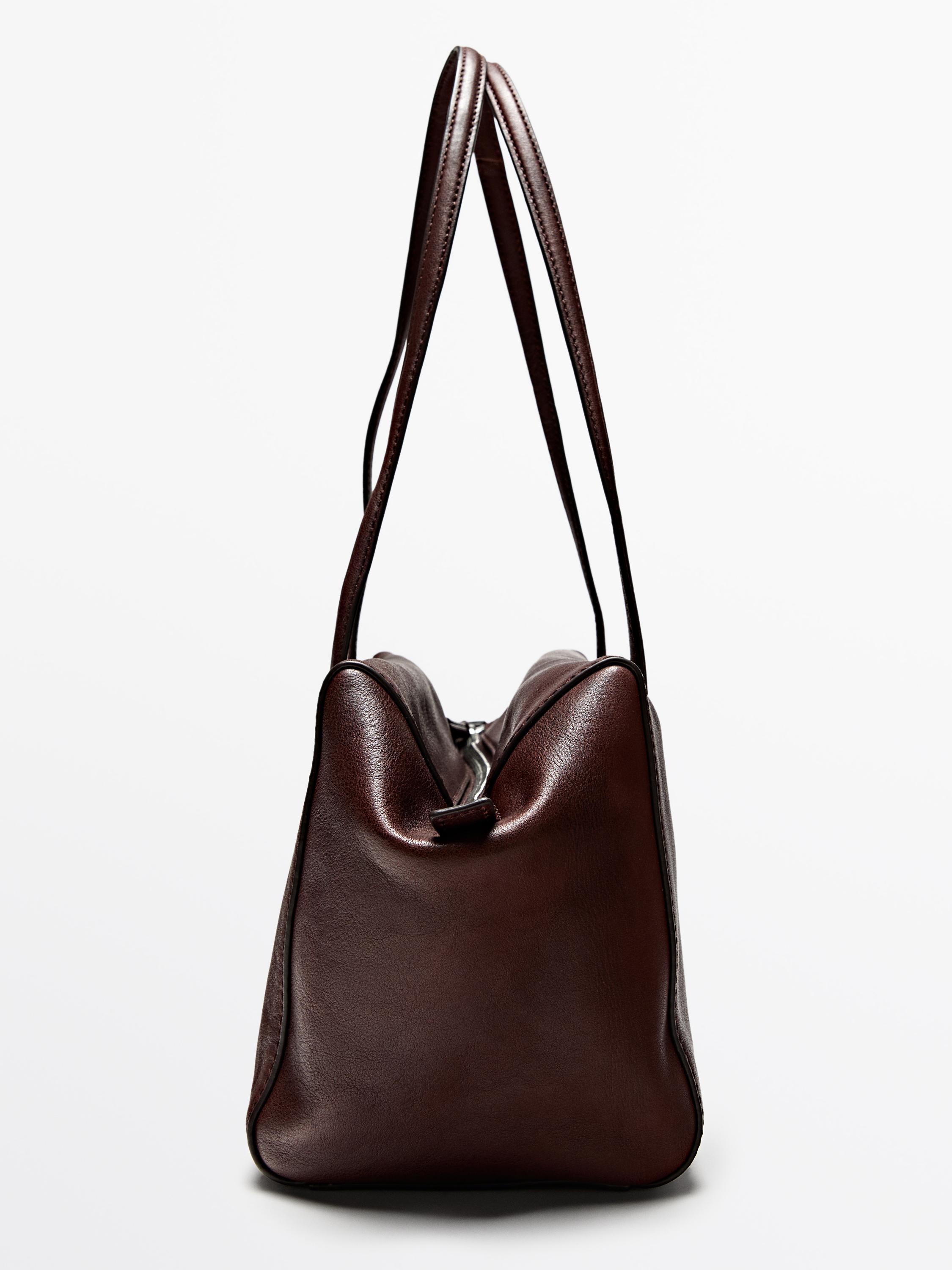 Nappa leather satchel bag
