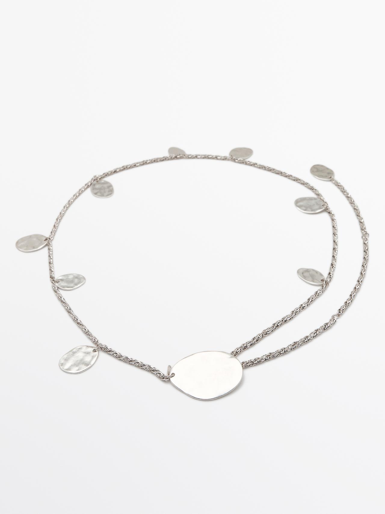 Massimo Dutti - Dame - Bælte Med Metaldele - Sølv - 01