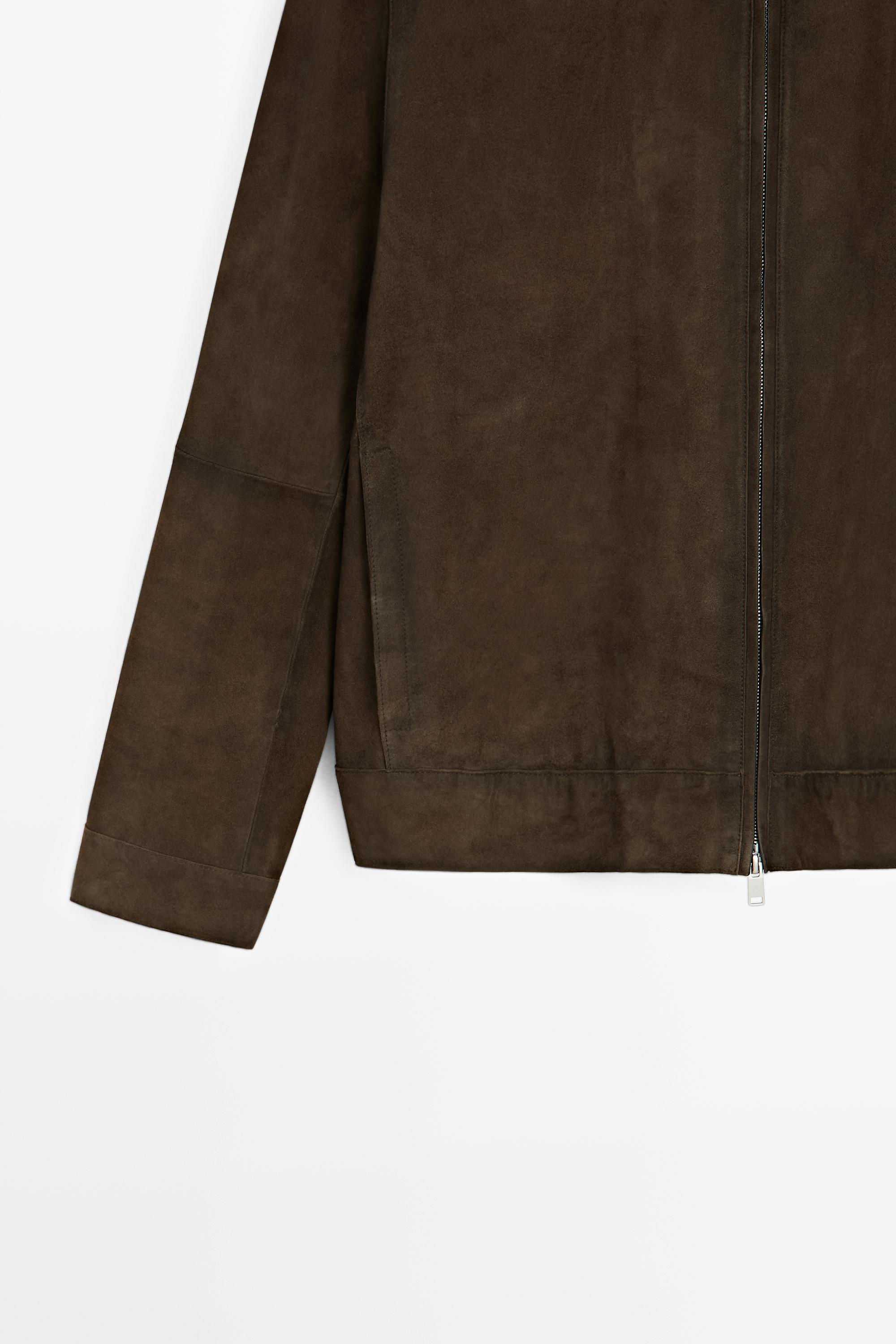 Suede leather jacket — Chocolate