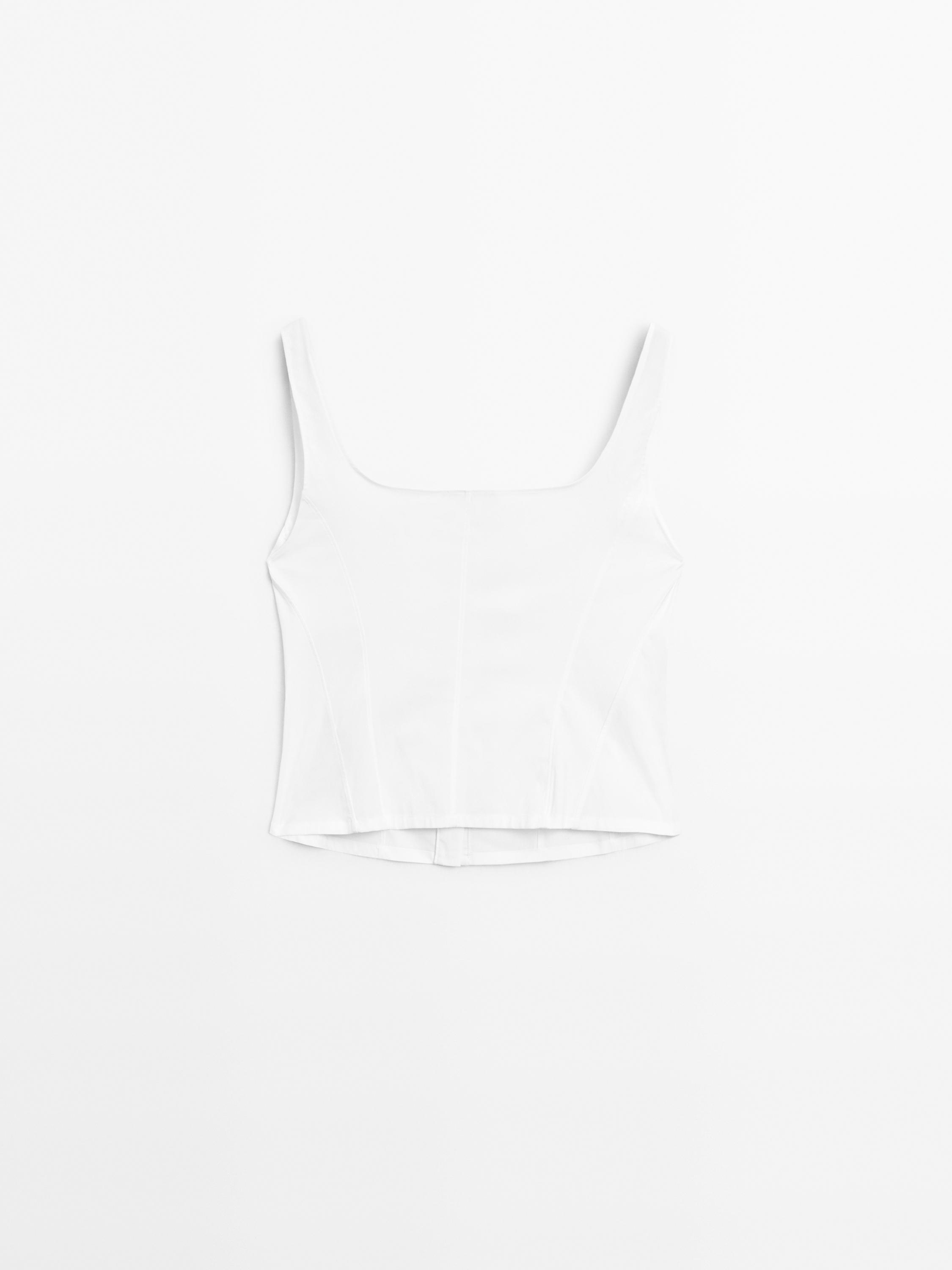 Cotton blend corset top