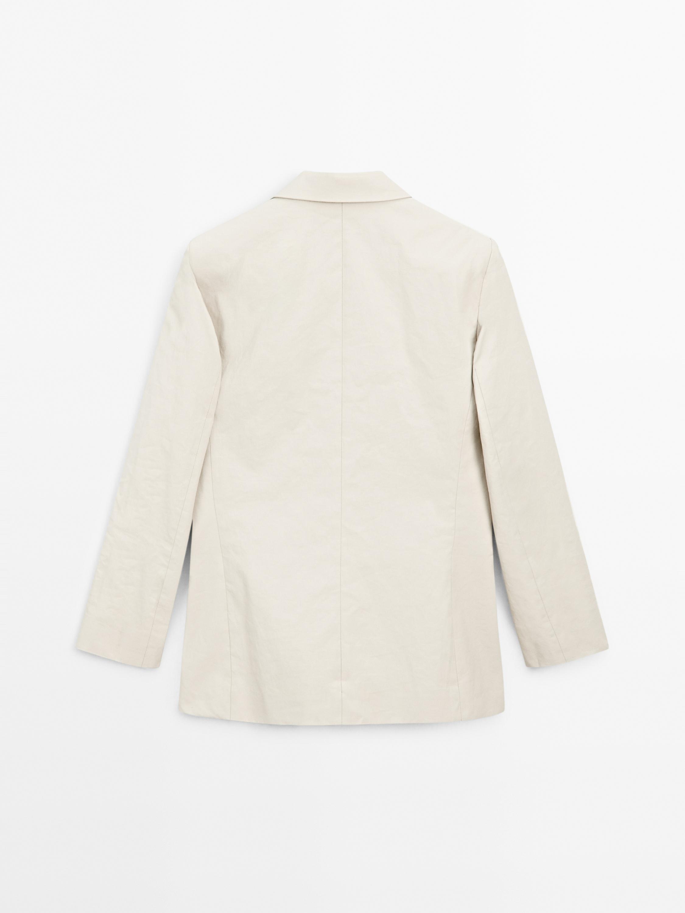 100% linen asymmetric blazer - Studio