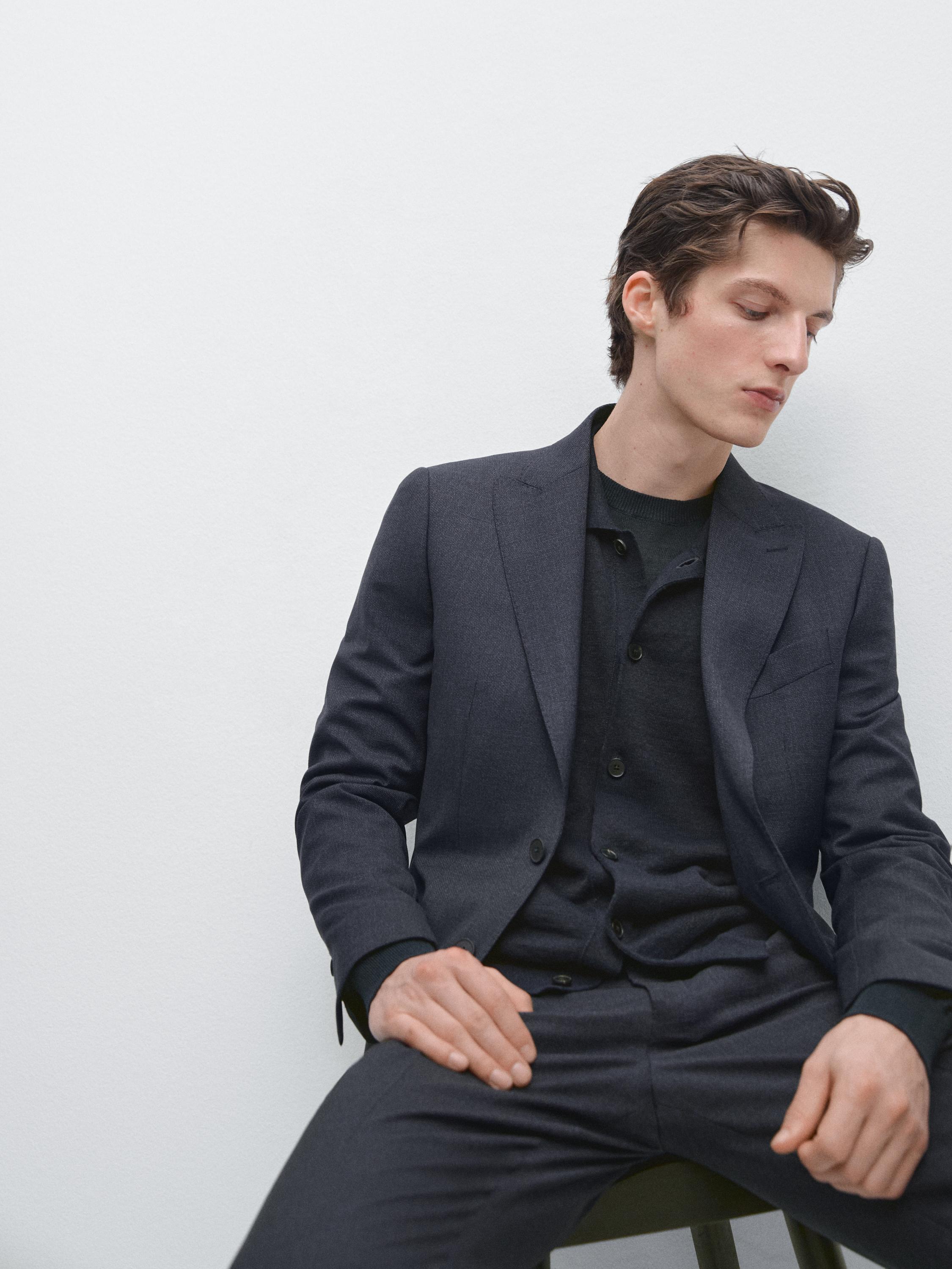 100% cool wool suit blazer — INDIGO