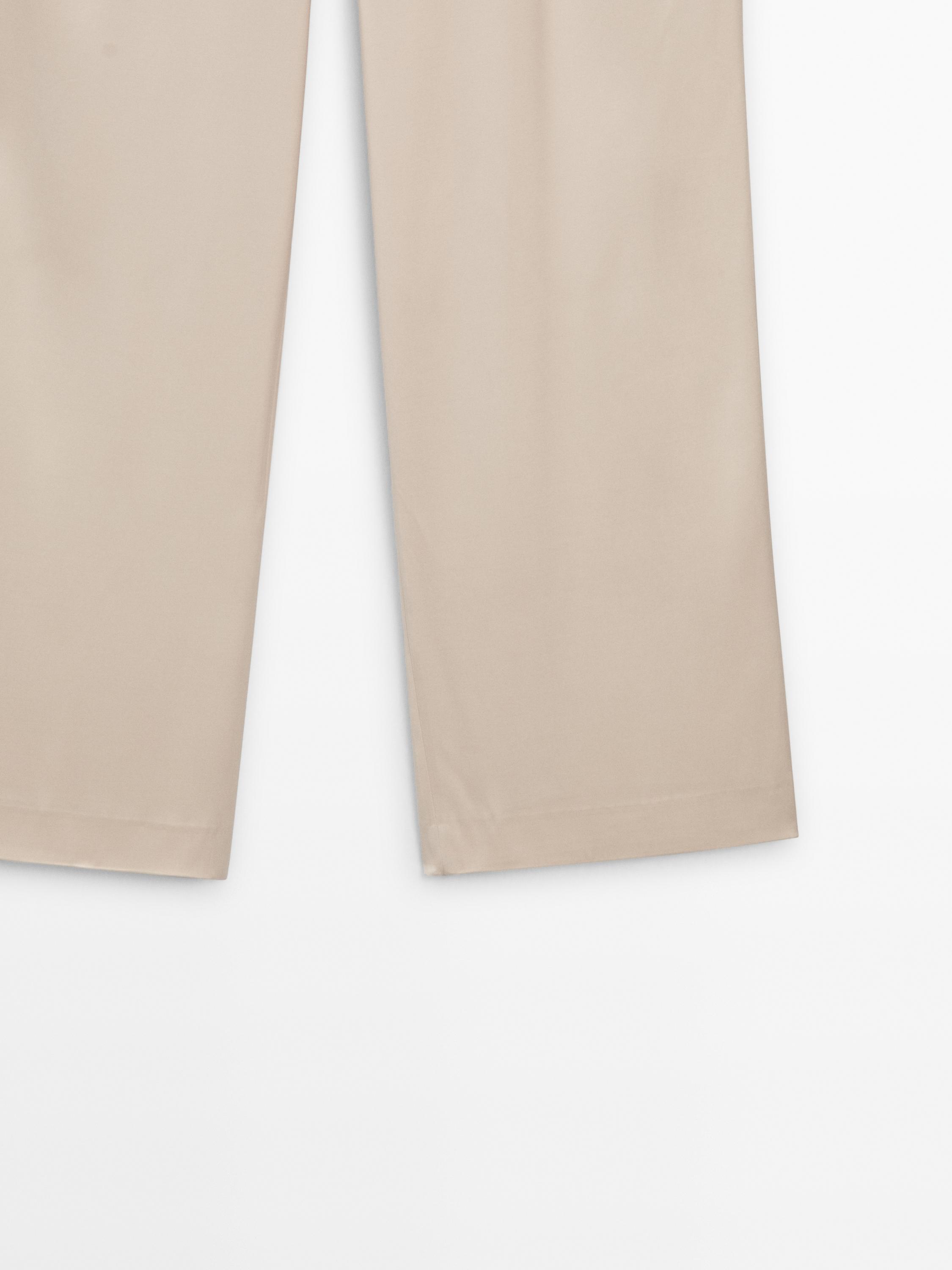 Pantalón ancho traje satinado
