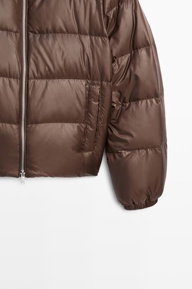Stand collar down jacket — BROWN MARL 7