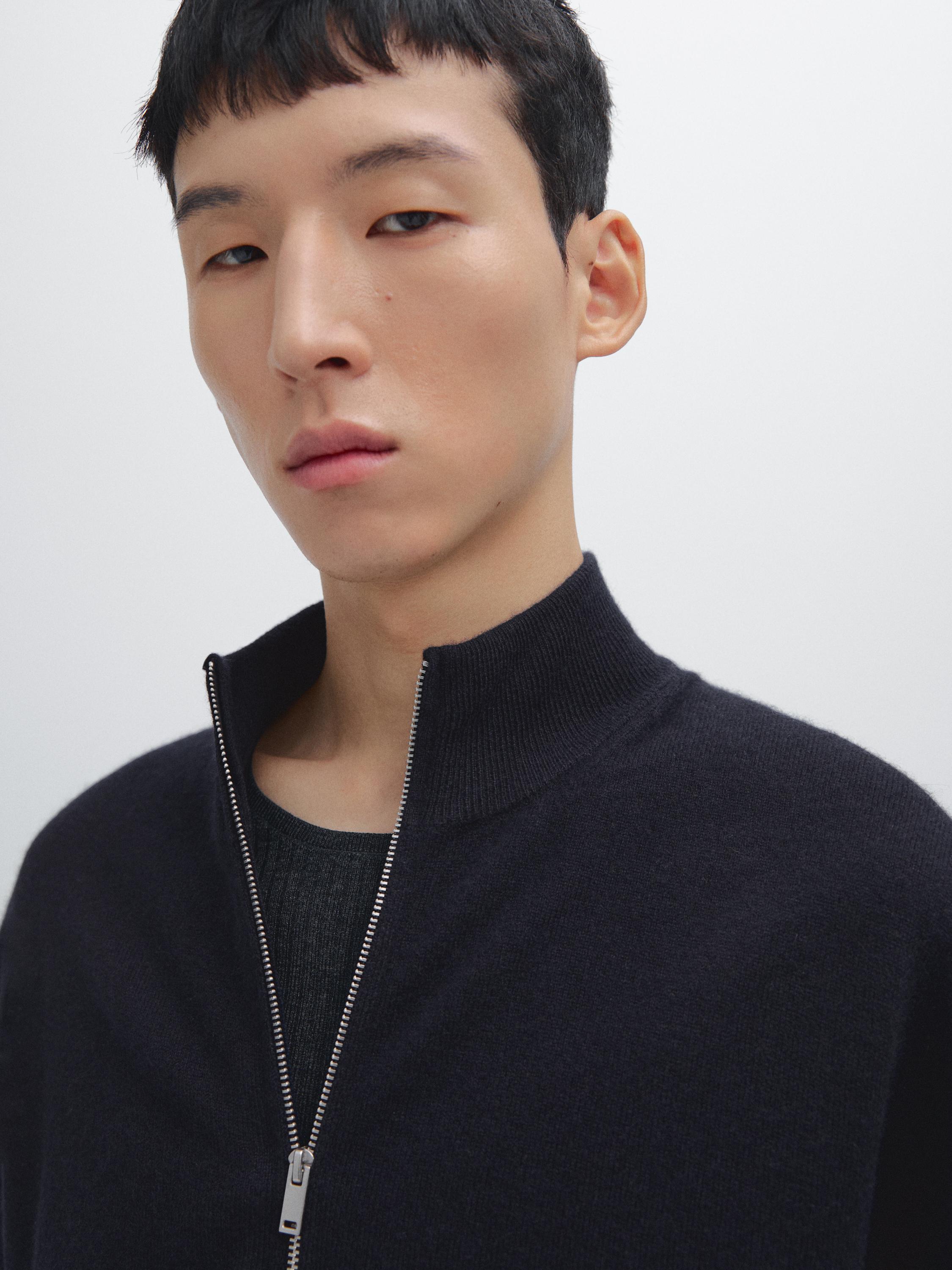 Cardigan txaketa kremaileraduna, % 100 kaxmirrezkoa