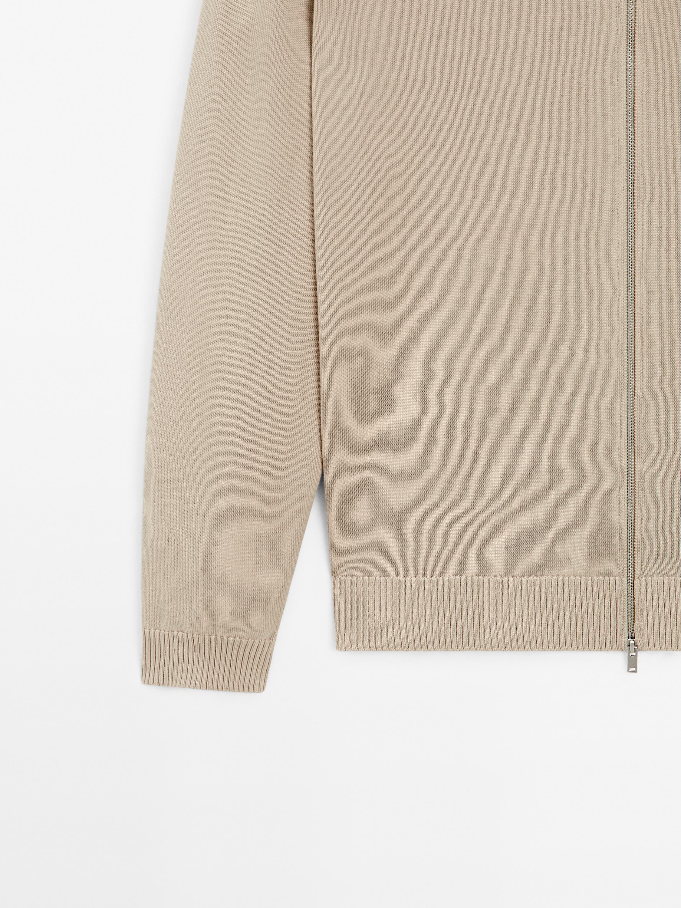 100% cotton zip cardigan