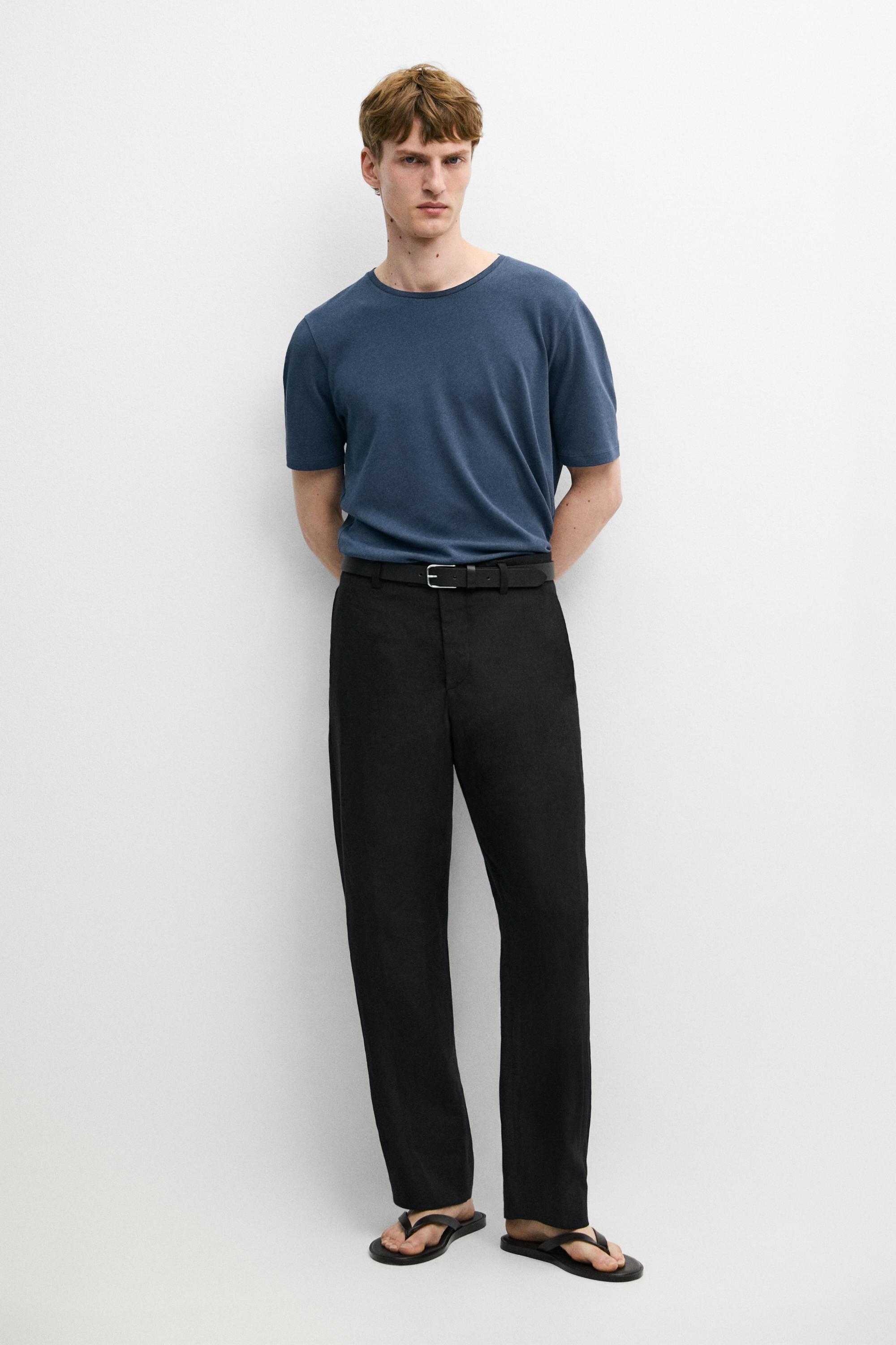 Short sleeve linen blend T-shirt