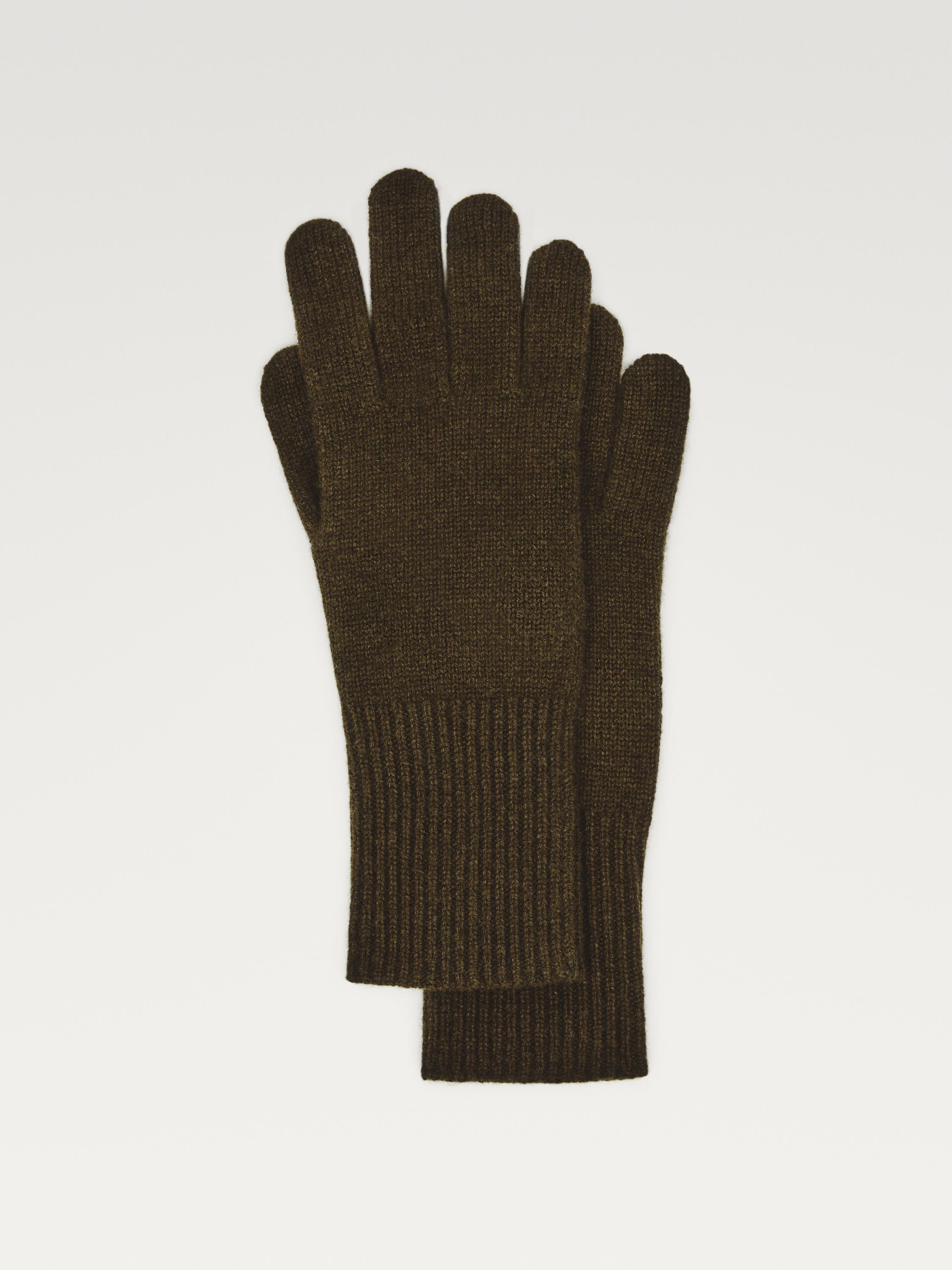 Wool blend knit gloves