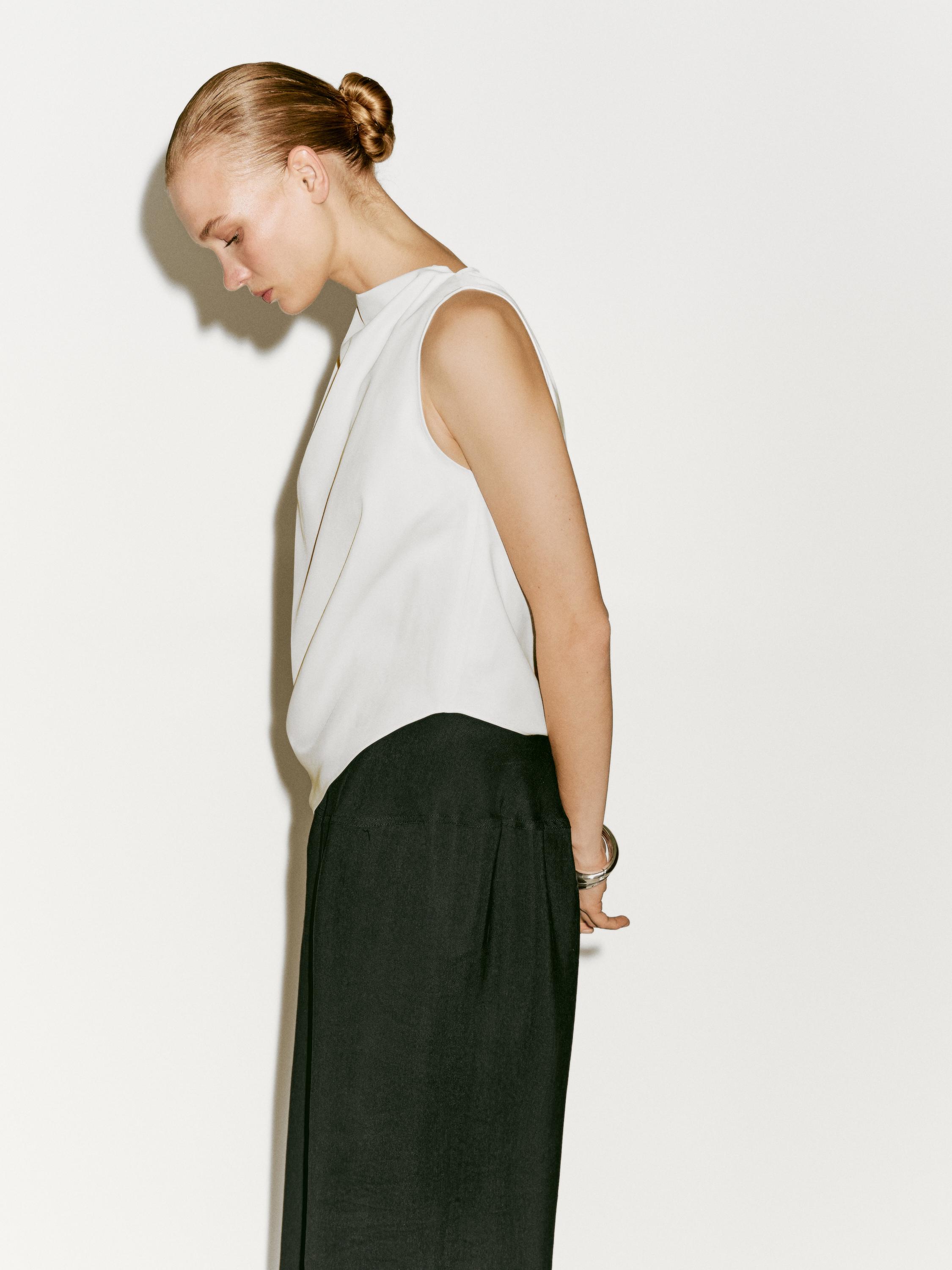 Flowing asymmetric draped top - Limited Edition