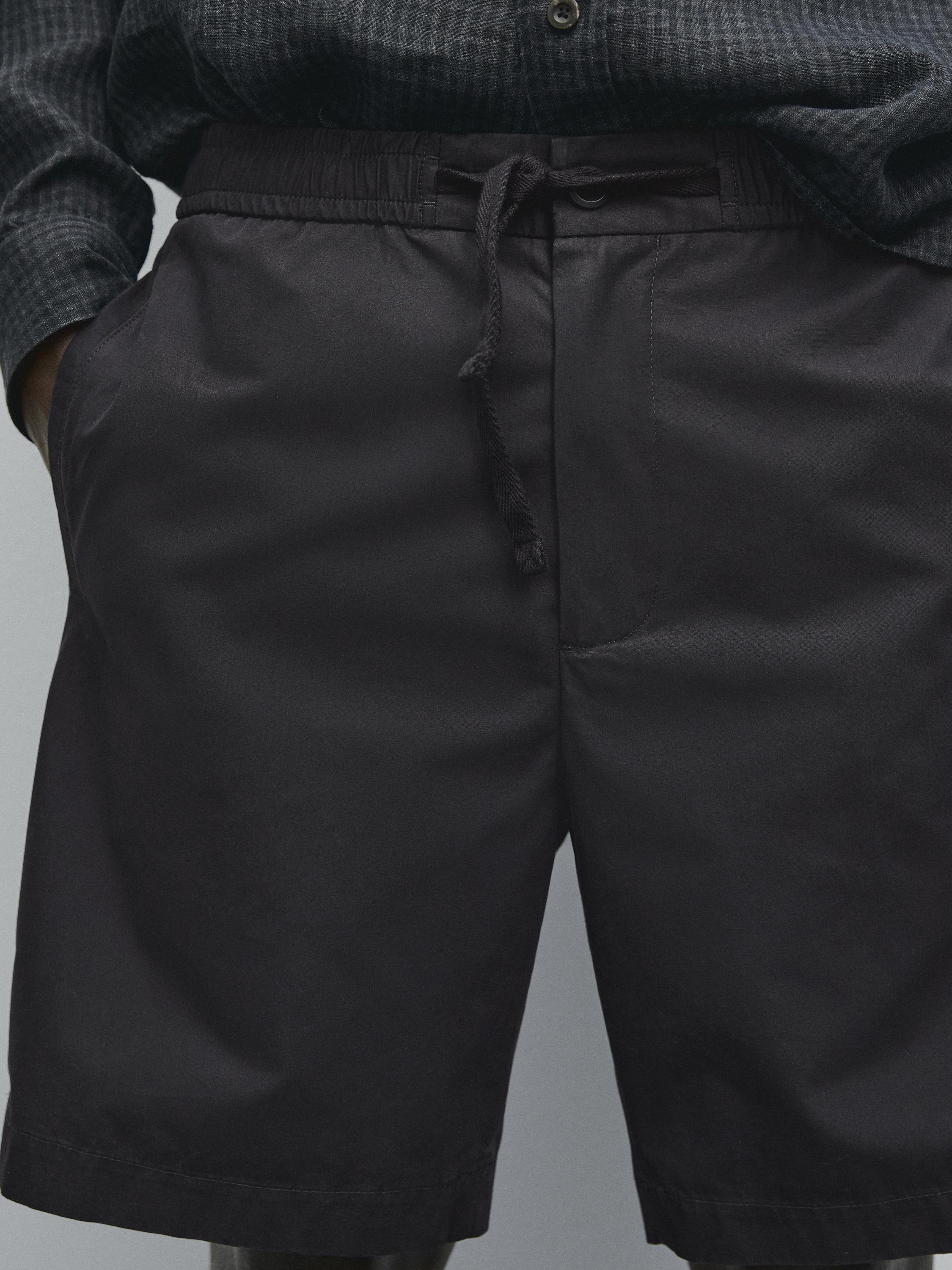 Popeline bermuda in joggingmodel