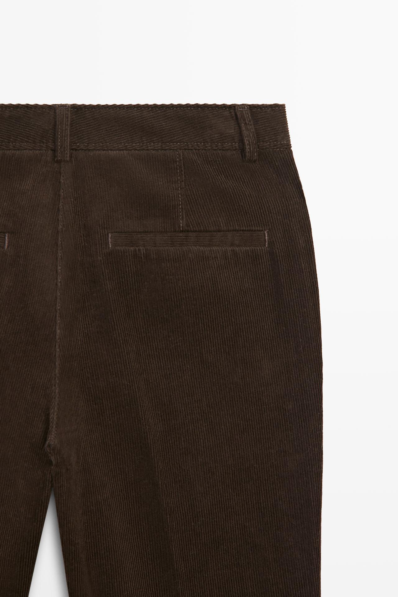 Corduroy flared pants — Chocolate