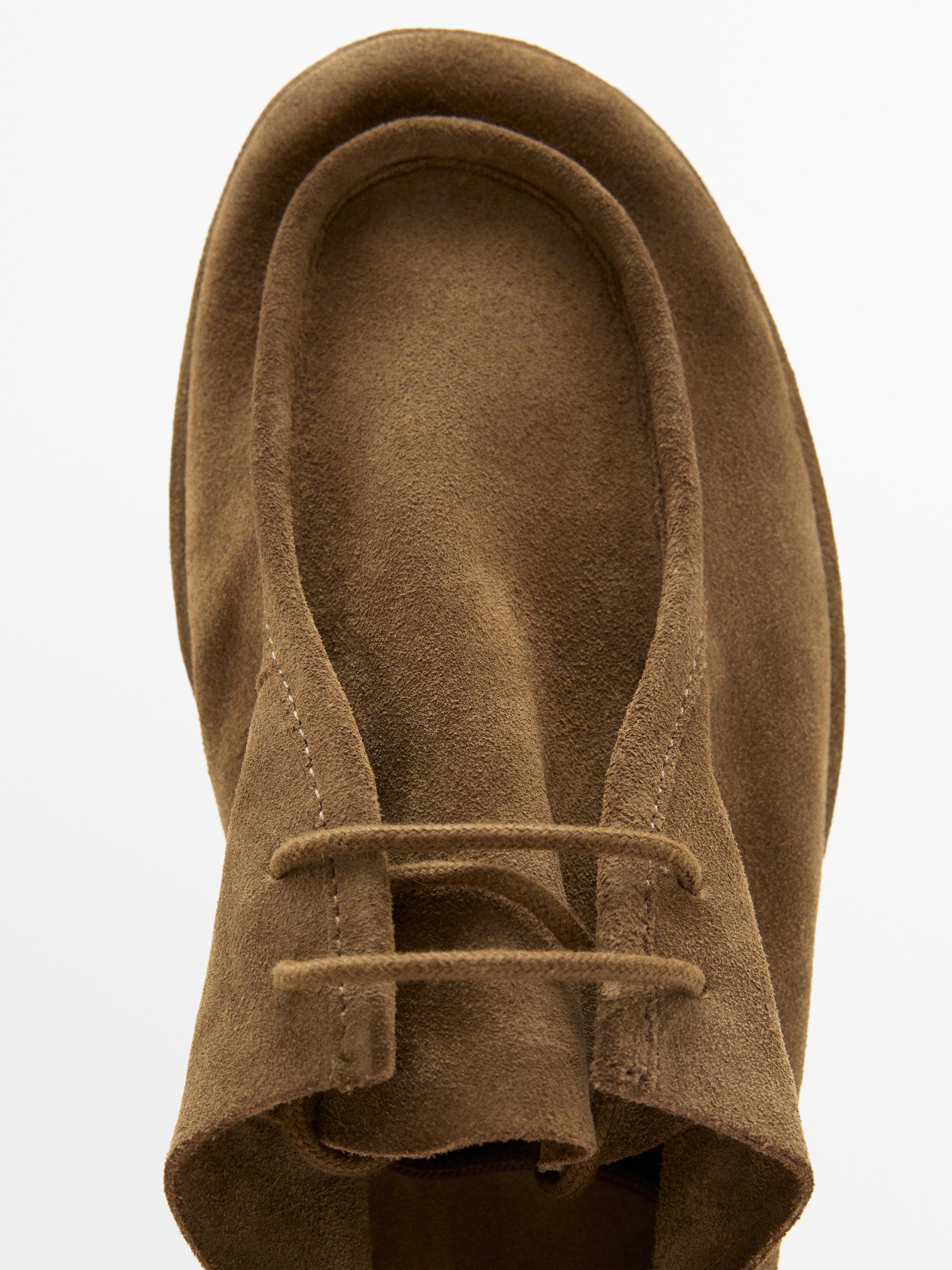 Soft leather lace-up shoes — CAMEL