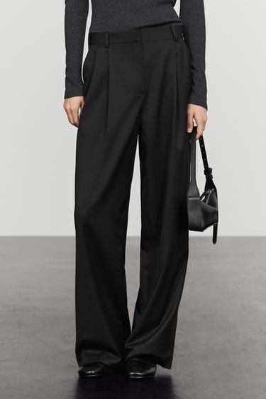 Extra fine wool pleated pants — BLACK 3