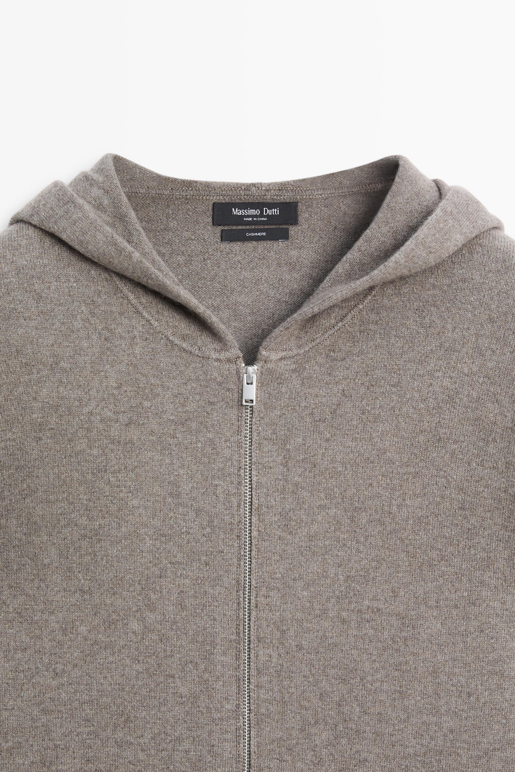 Cardigan en maille à capuche 100 % cachemire