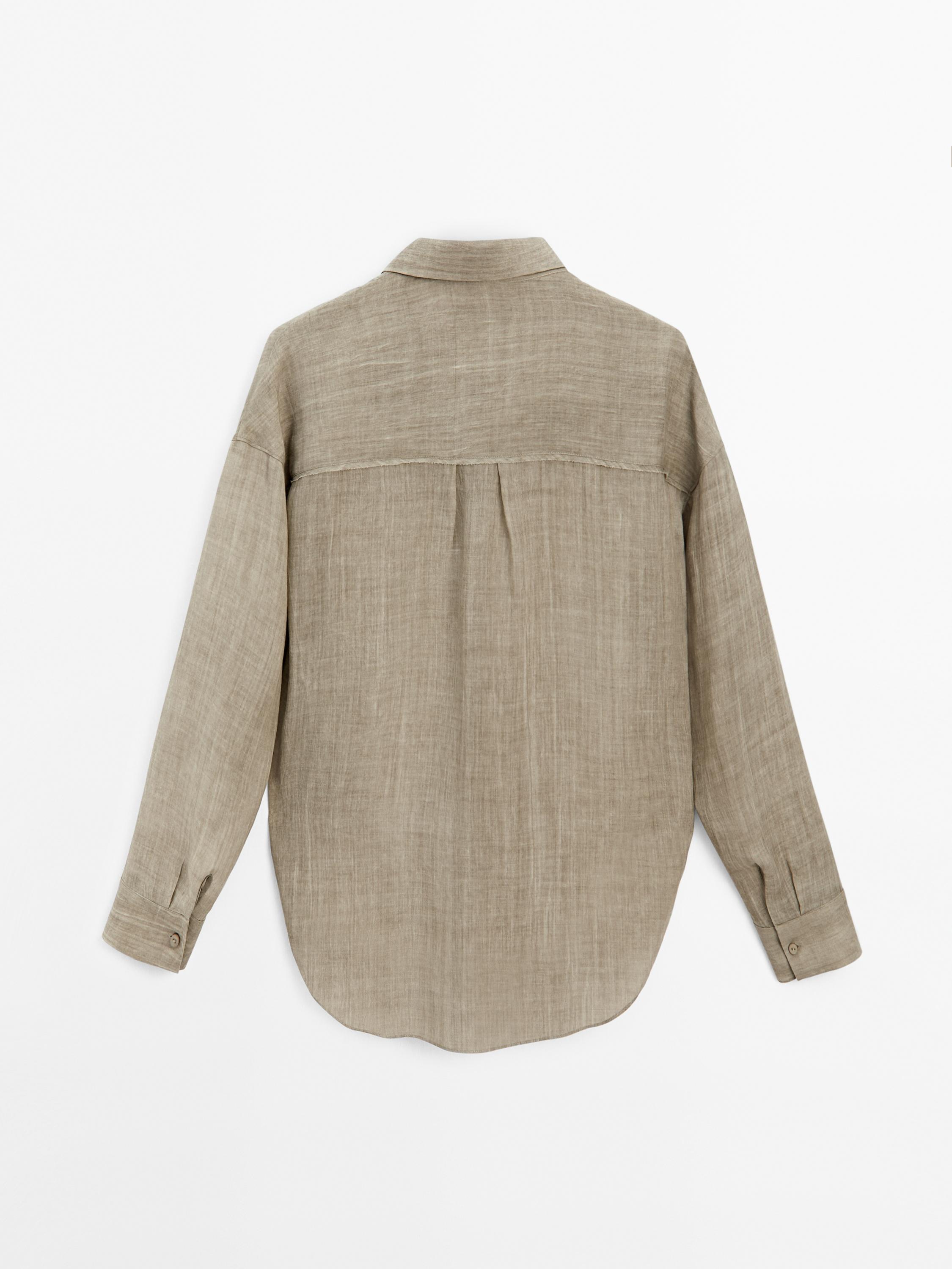 Flowing maltinto ramie blend shirt