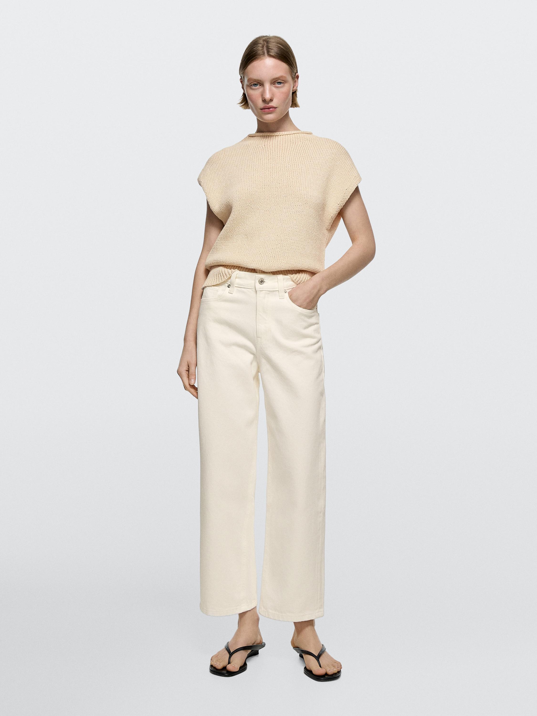 Mid-rise cropped wide-leg jeans