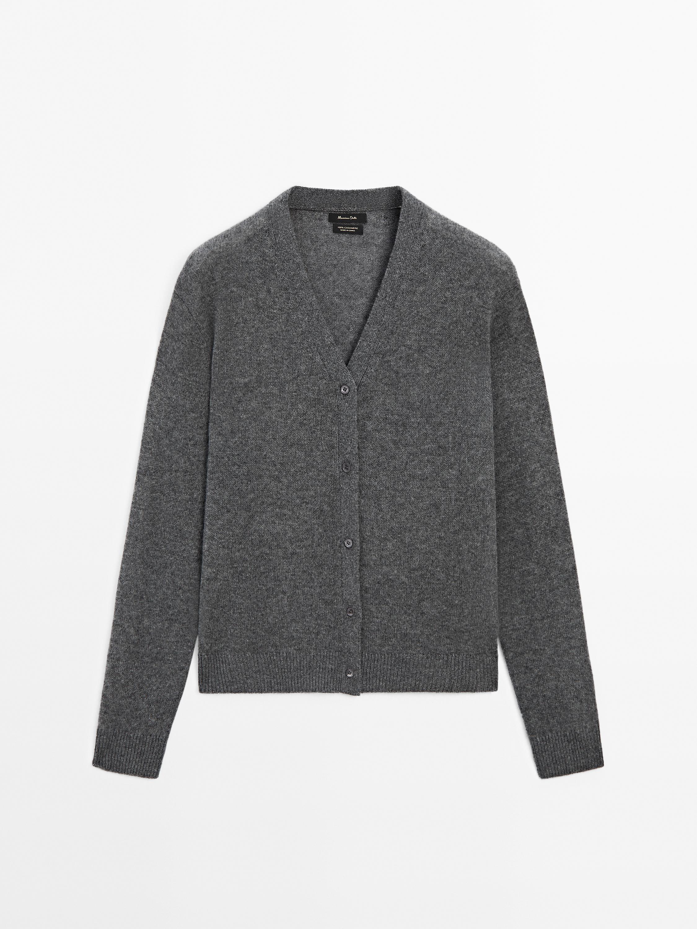 100% cashmere V-neck cardigan
