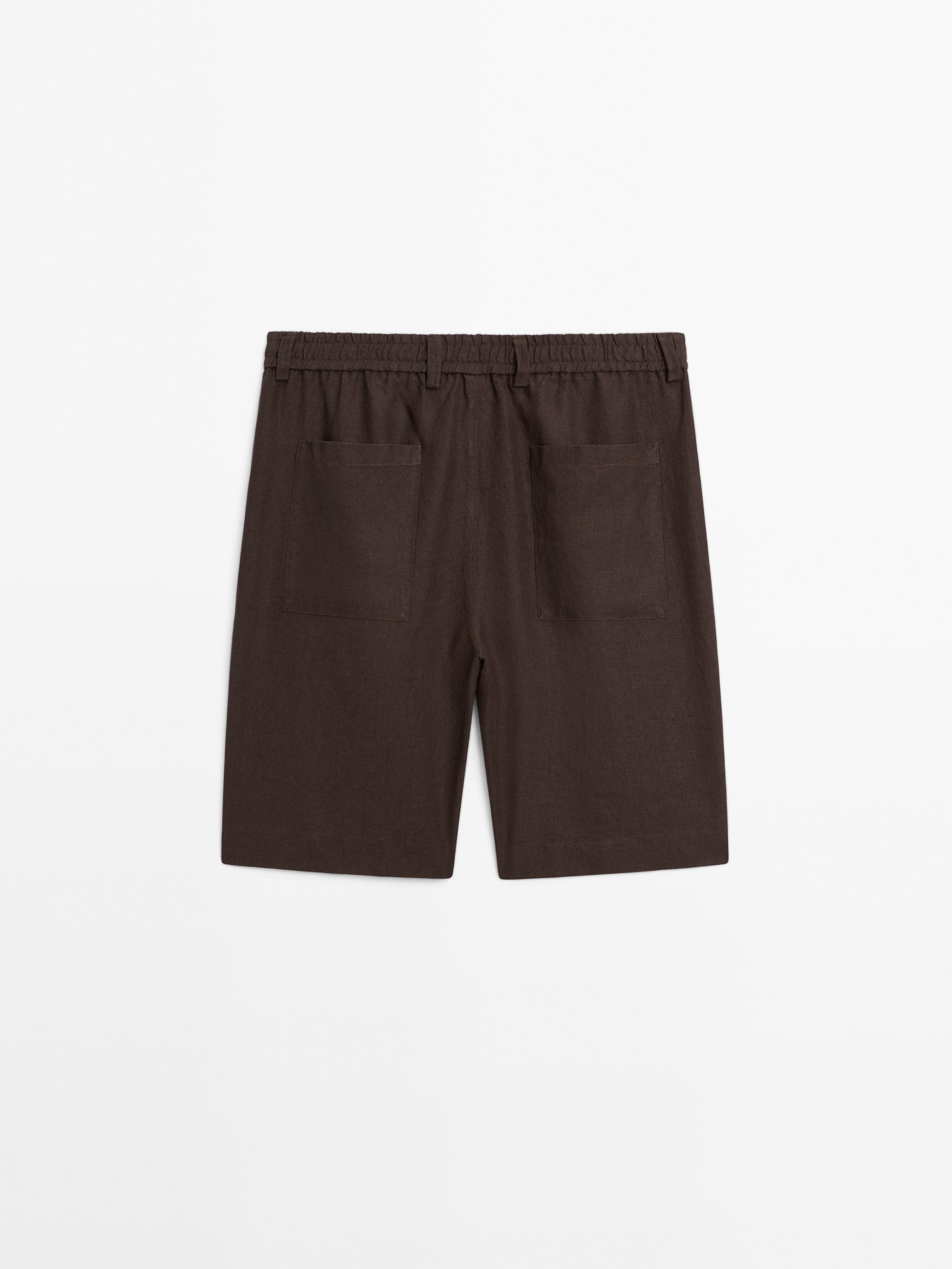 Lightweight 100% linen Bermuda shorts