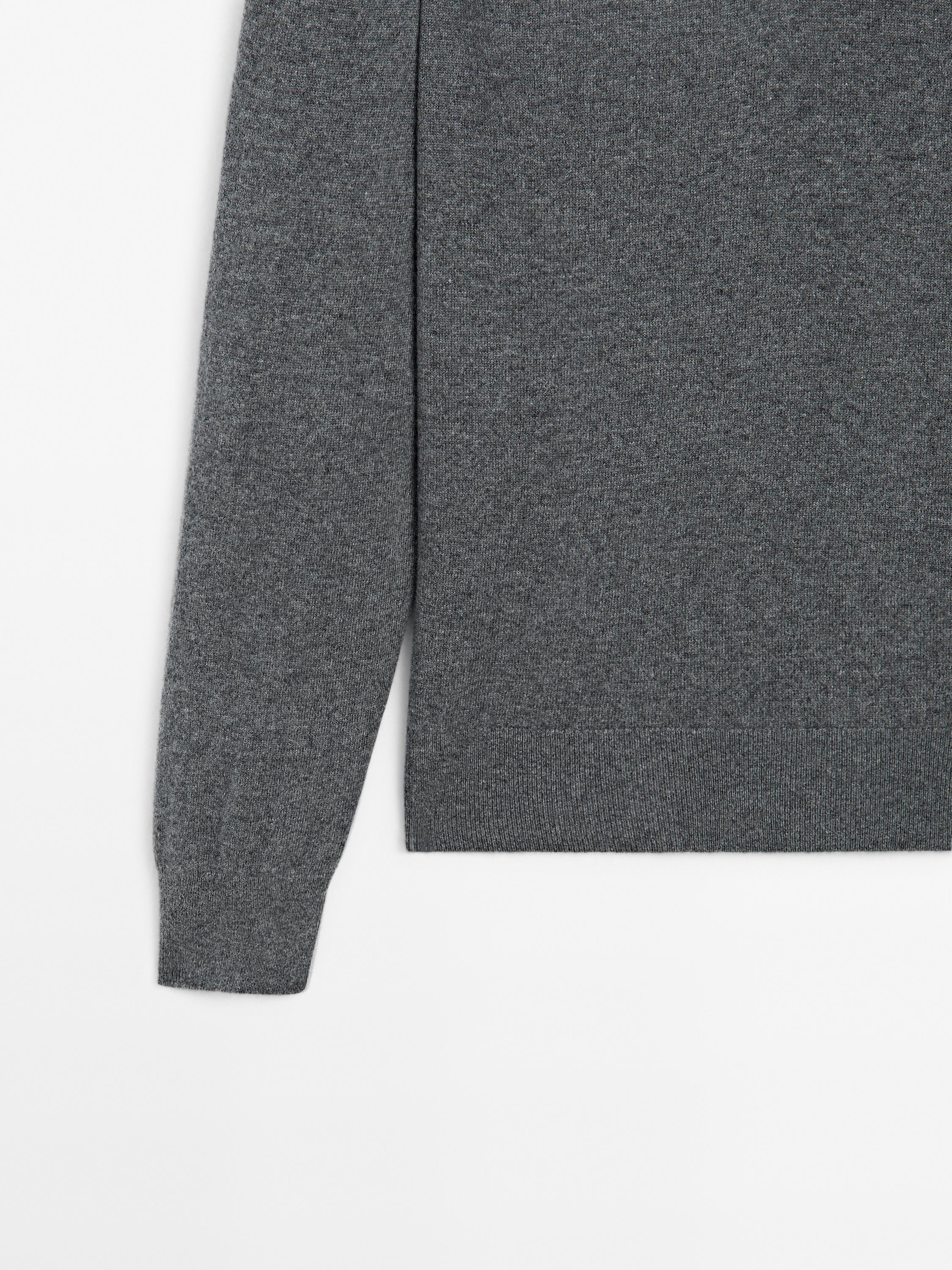 100% cashmere knit polo collar sweater