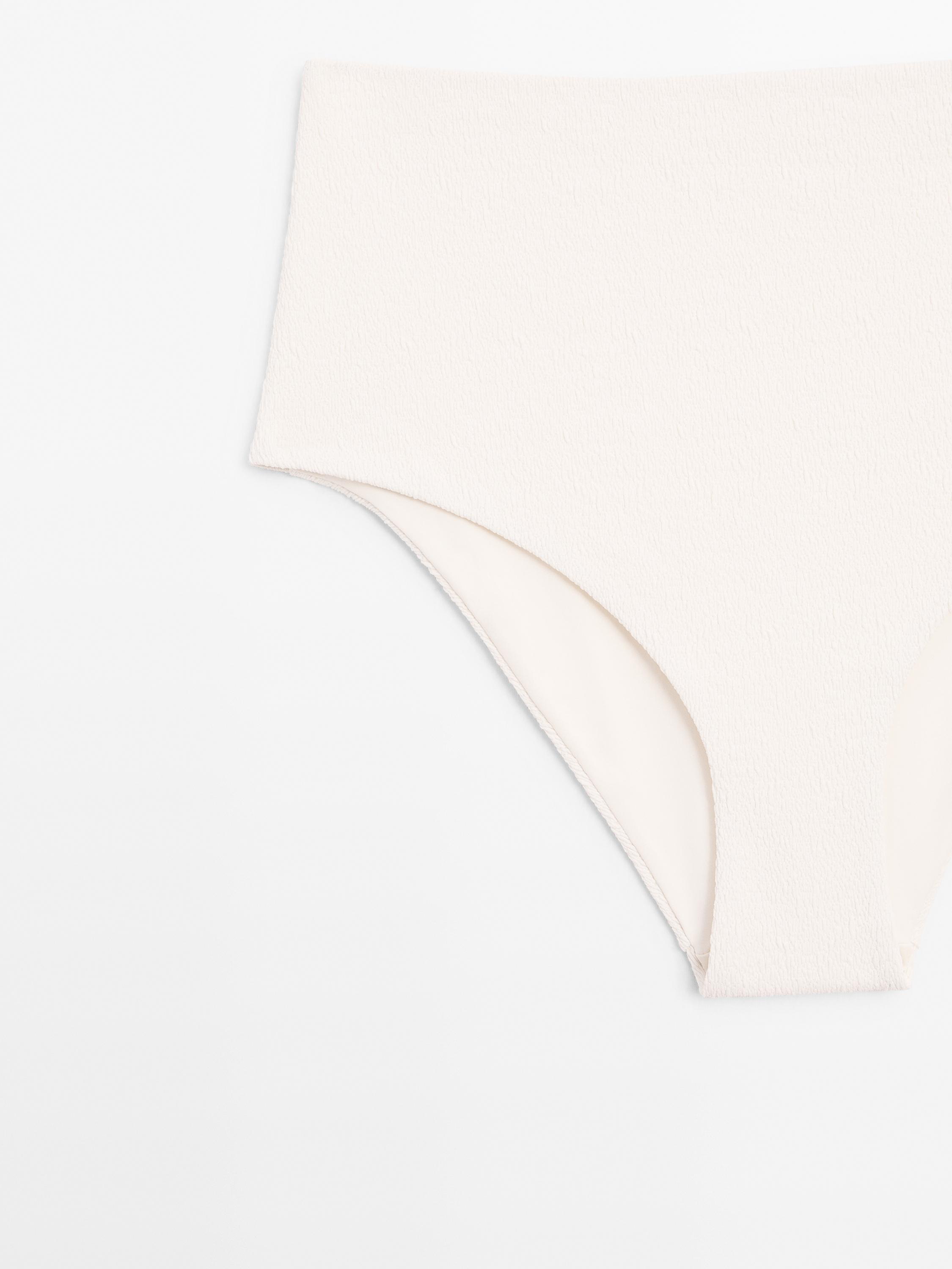 Textured high-waist bikini bottoms