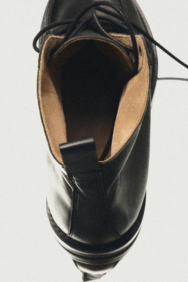 Soft leather lace-up ankle boot - LIMITED EDITION — BLACK 4