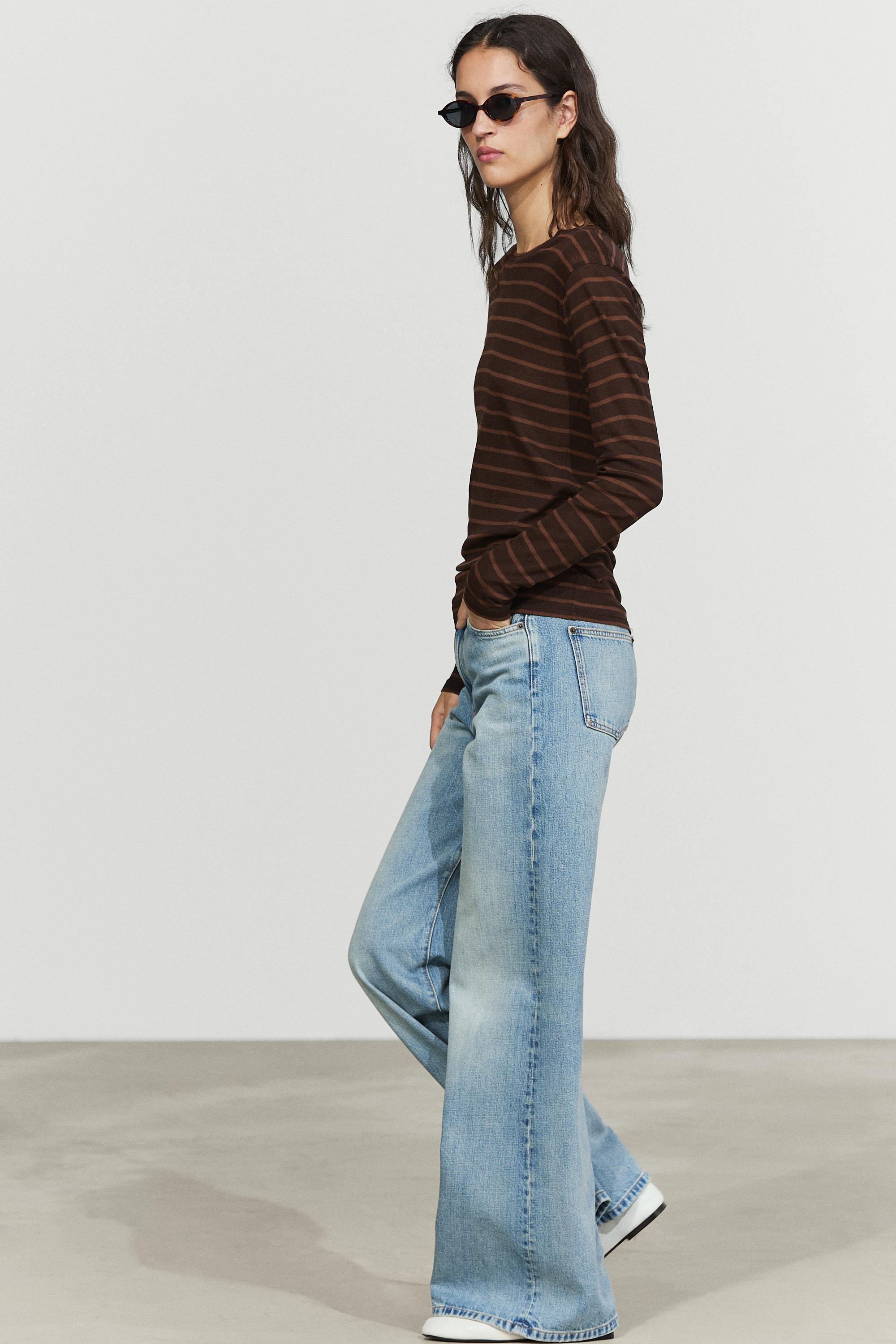 Long sleeve striped T-shirt — BROWN