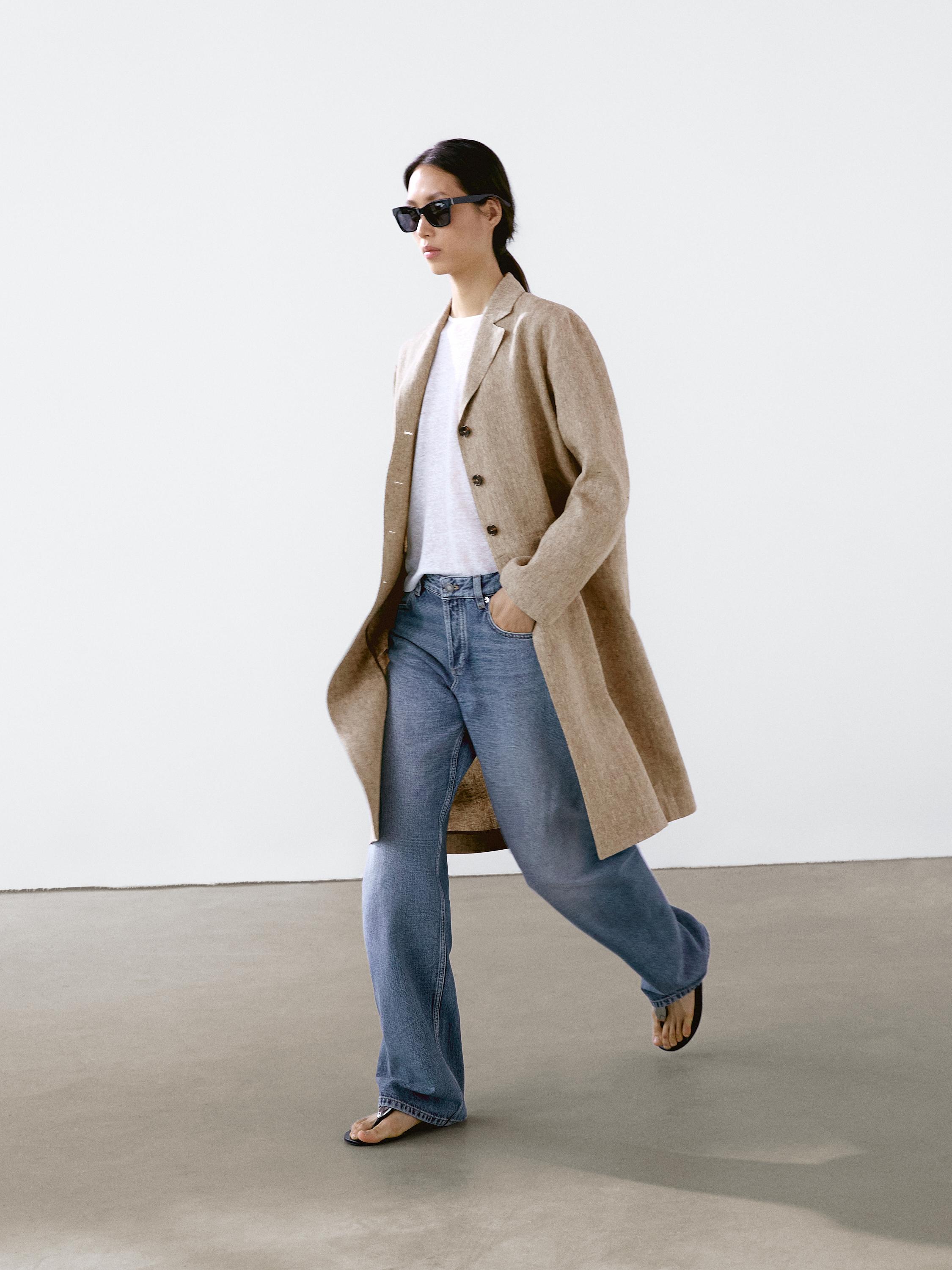Lightweight 100% linen coat