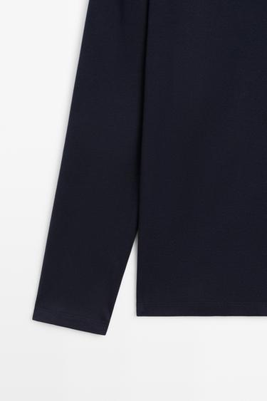 100% cotton long sleeve T-shirt — NAVY BLUE 7