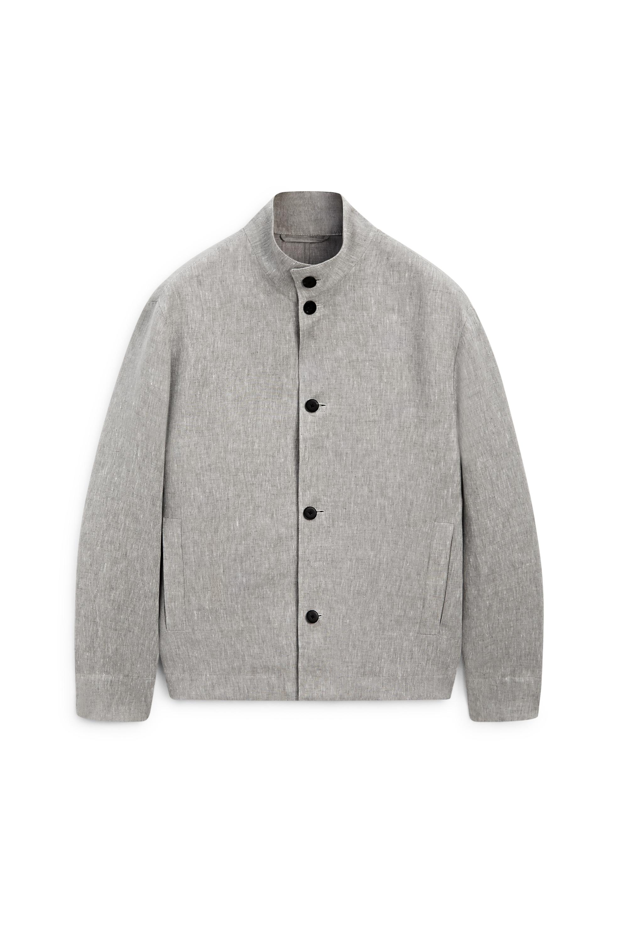 Total look linen bomber jacket - LIMITED EDITION — PEARL GREY