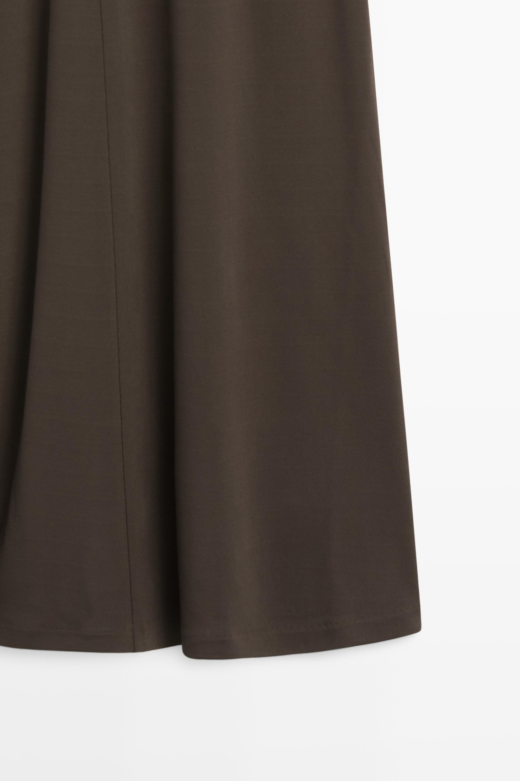 Midi dress with central seam detail — KHAKI