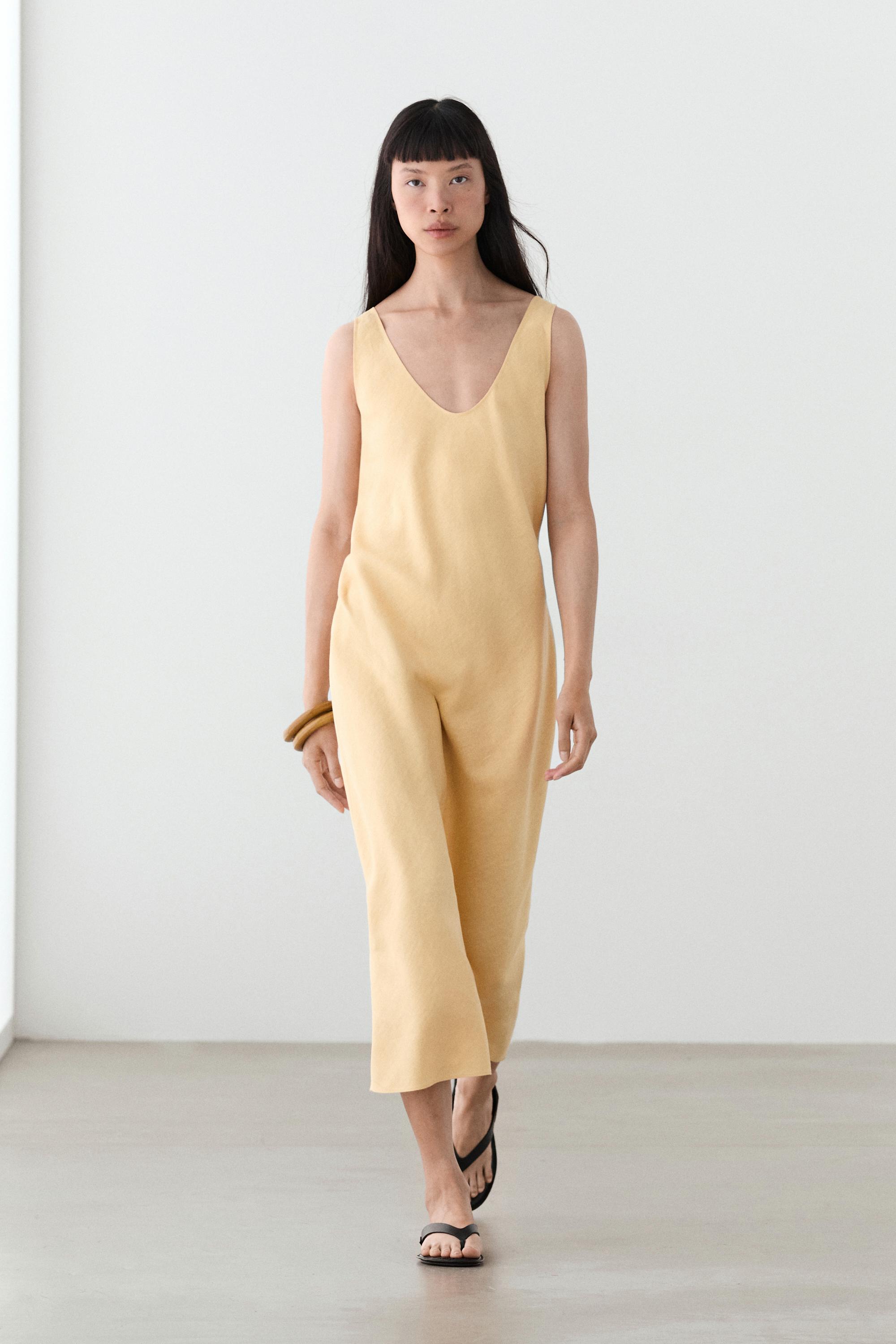 Fustan treçereksh linoje me rripa