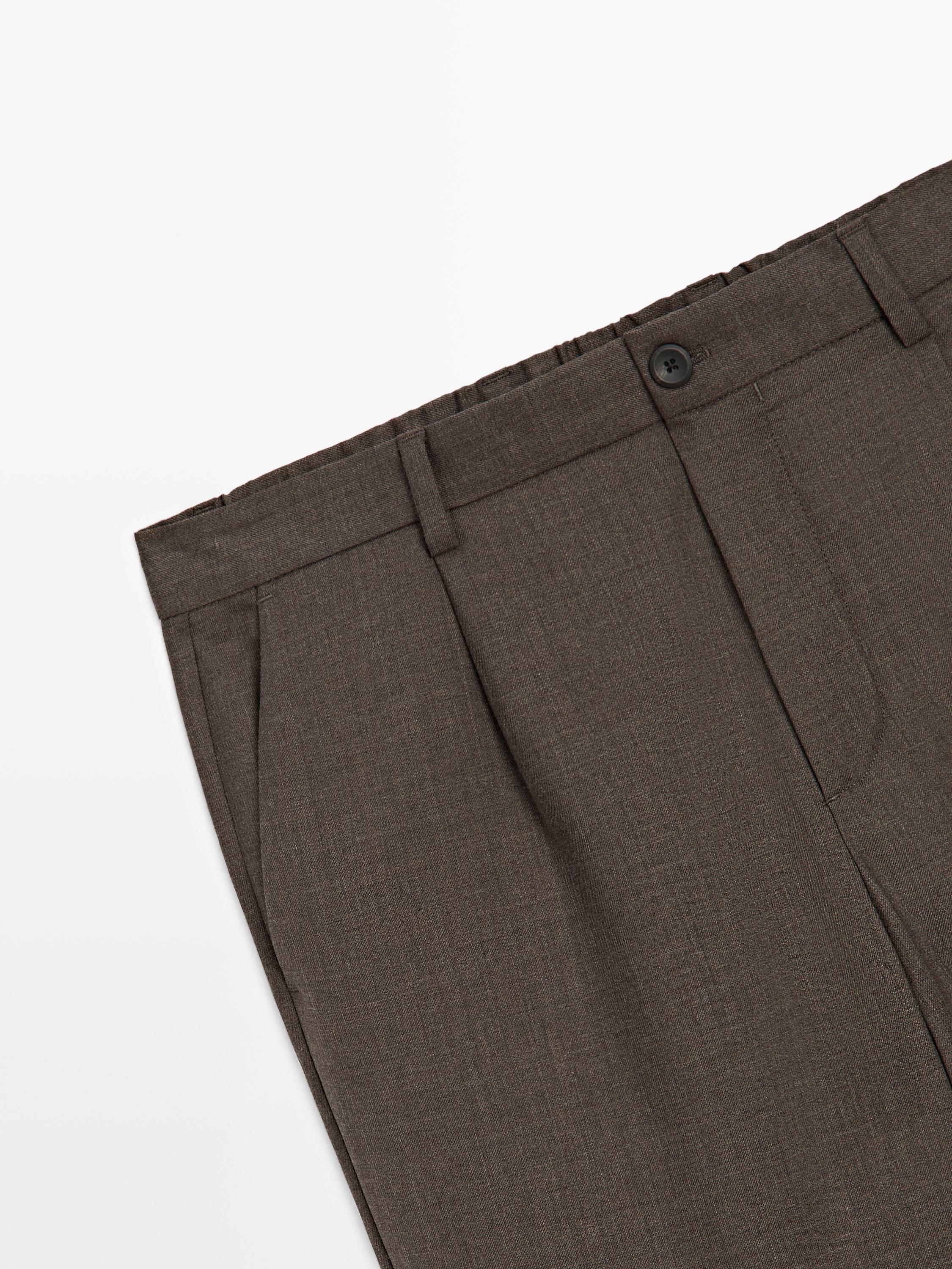 Darted wool trousers — BROWN