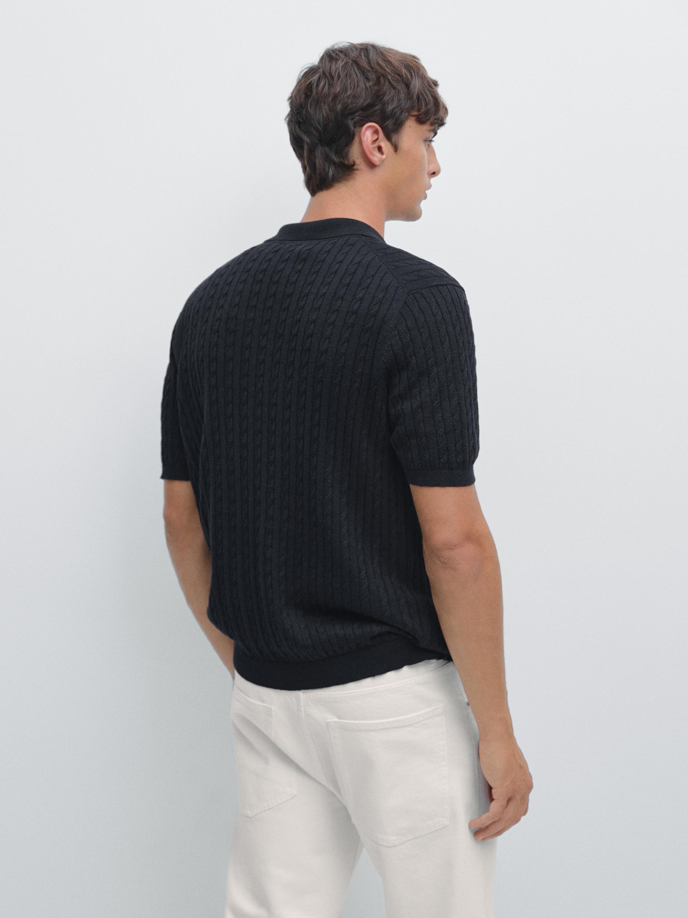 Cable-knit overshirt