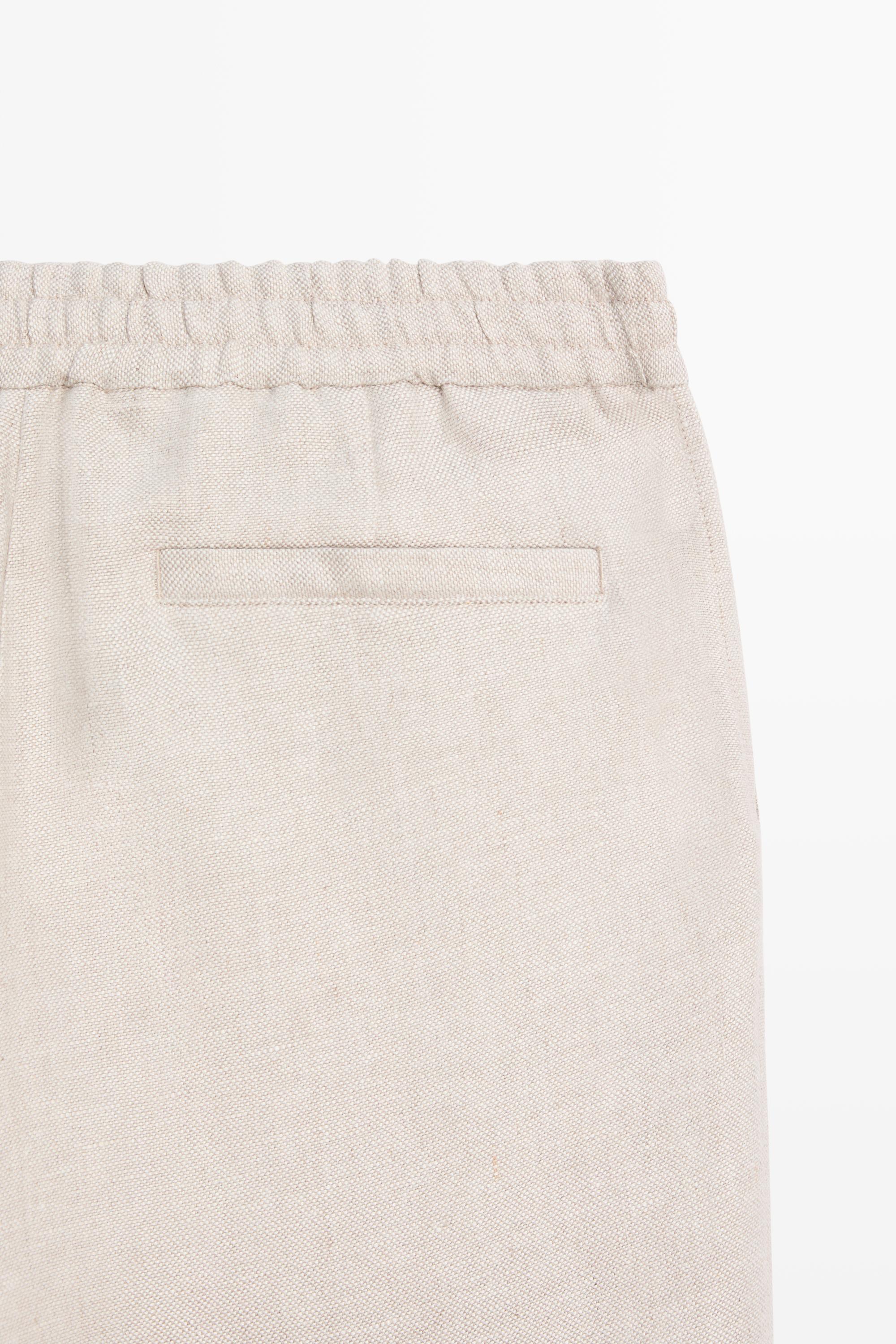 100% linen textured co-ord pants — CREAM