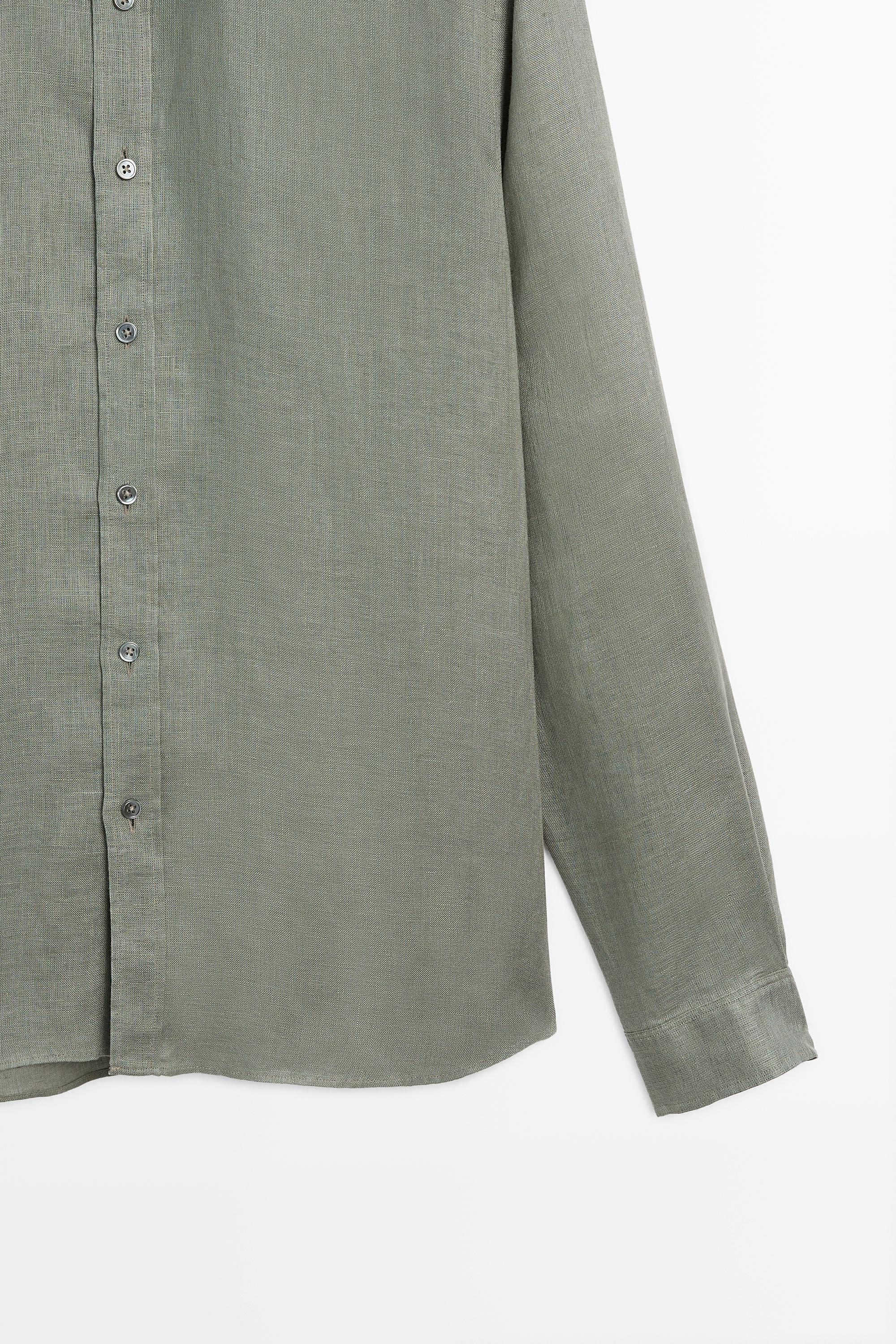 Camisa regular fit 100% lino