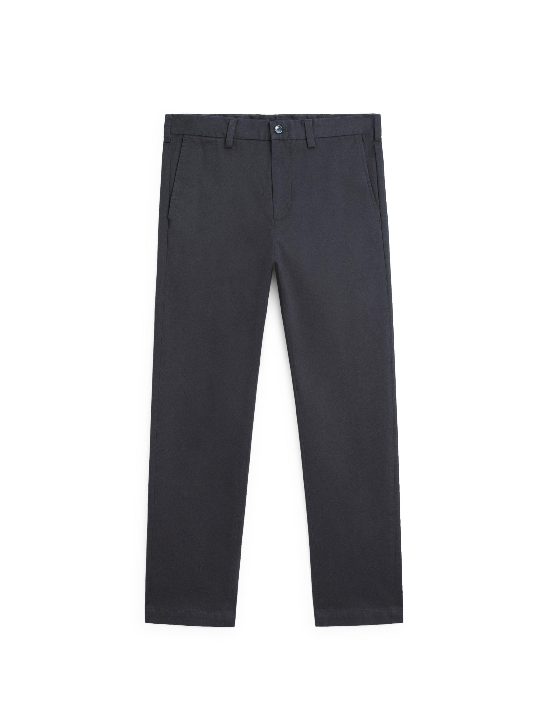 Tapered fit micro textured trousers — NAVY BLUE