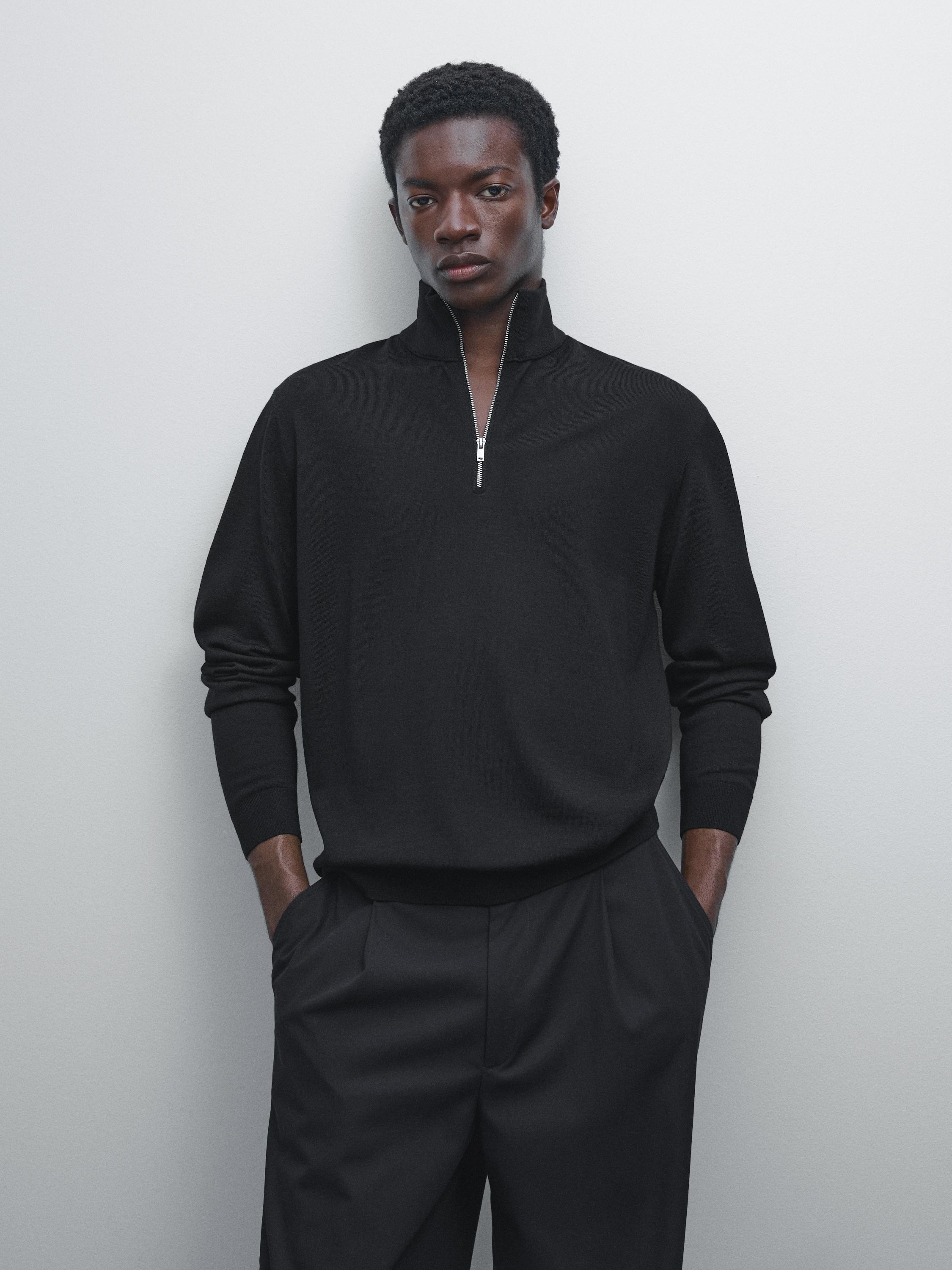 Quarter-zip knit sweater